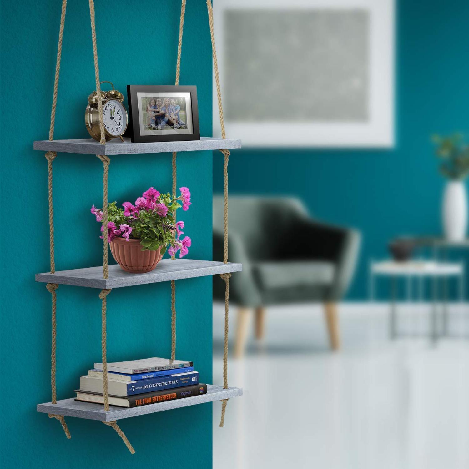 SORBUS WD-HNG3N-GRW Wall-Mounted-Shelving - View #7