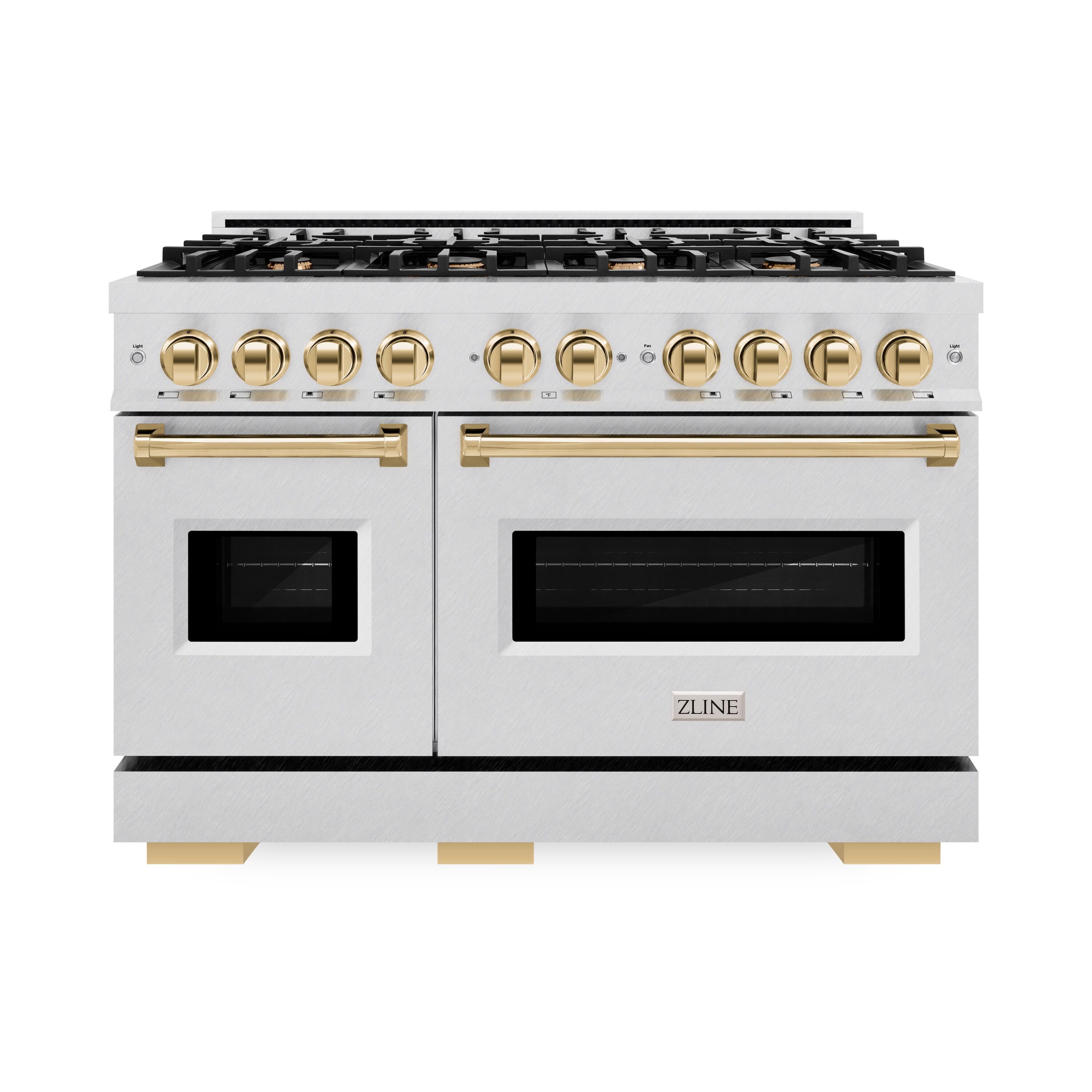 ZLINE KITCHEN & BATH CGRSZ-48-G Classic 48-in 8 burners 4.2-cu ft / 2.5-cu ft Convection Oven Freestanding Liquid Propane Double Oven Gas Range ( Stainless Steel, Polished Gold Accents )