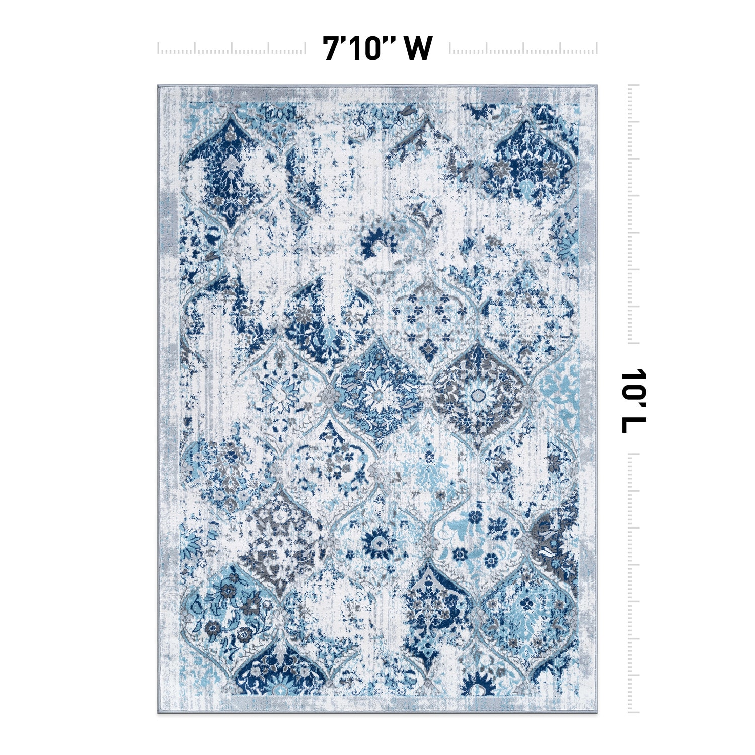 World Rug Gallery WR42BLUE8X10 Brooklyn 8 x 10 (ft) Flatweave Blue Rectangular Indoor Distressed/Overdyed Bohemian/Eclectic Pet Friendly Area rug