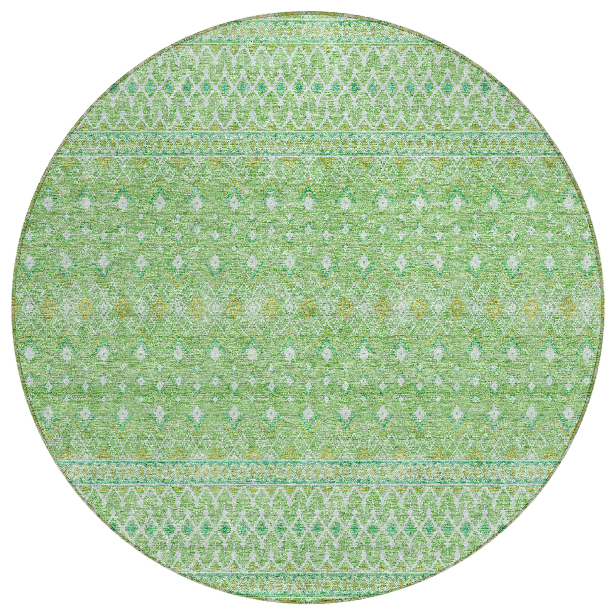 Addison Rugs ACN709AL8RO Chantille ACN709AL 8 x 8 (ft) Polyester Aloe Round Indoor/Outdoor Geometric Machine washable Area rug