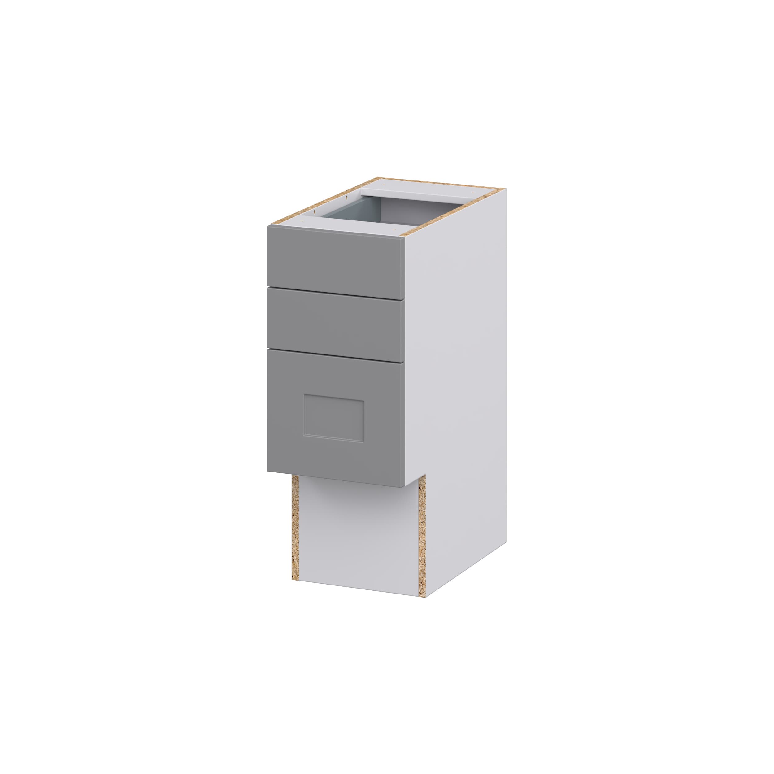 Hugo&Borg Beaumont 12-in W x 30-in H x 21-in D Slate Gray 4-Drawer Base Fully Assembled Cabinet (Recessed Panel Style)