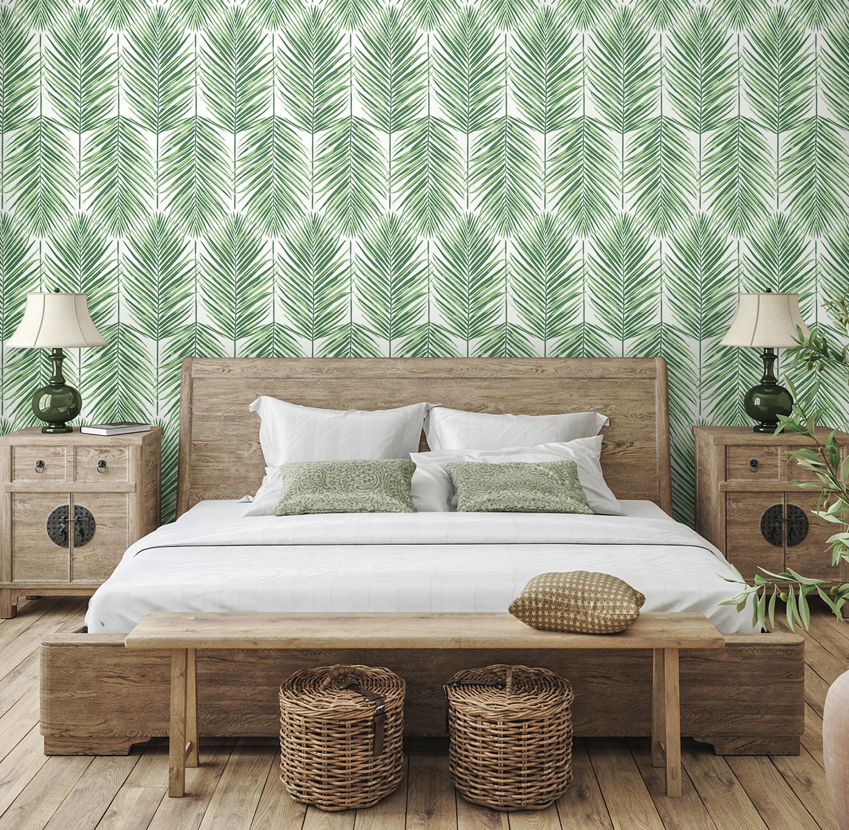 Greenery Vinyl Self-Adhesive Peel and Stick Wallpaper Roll
