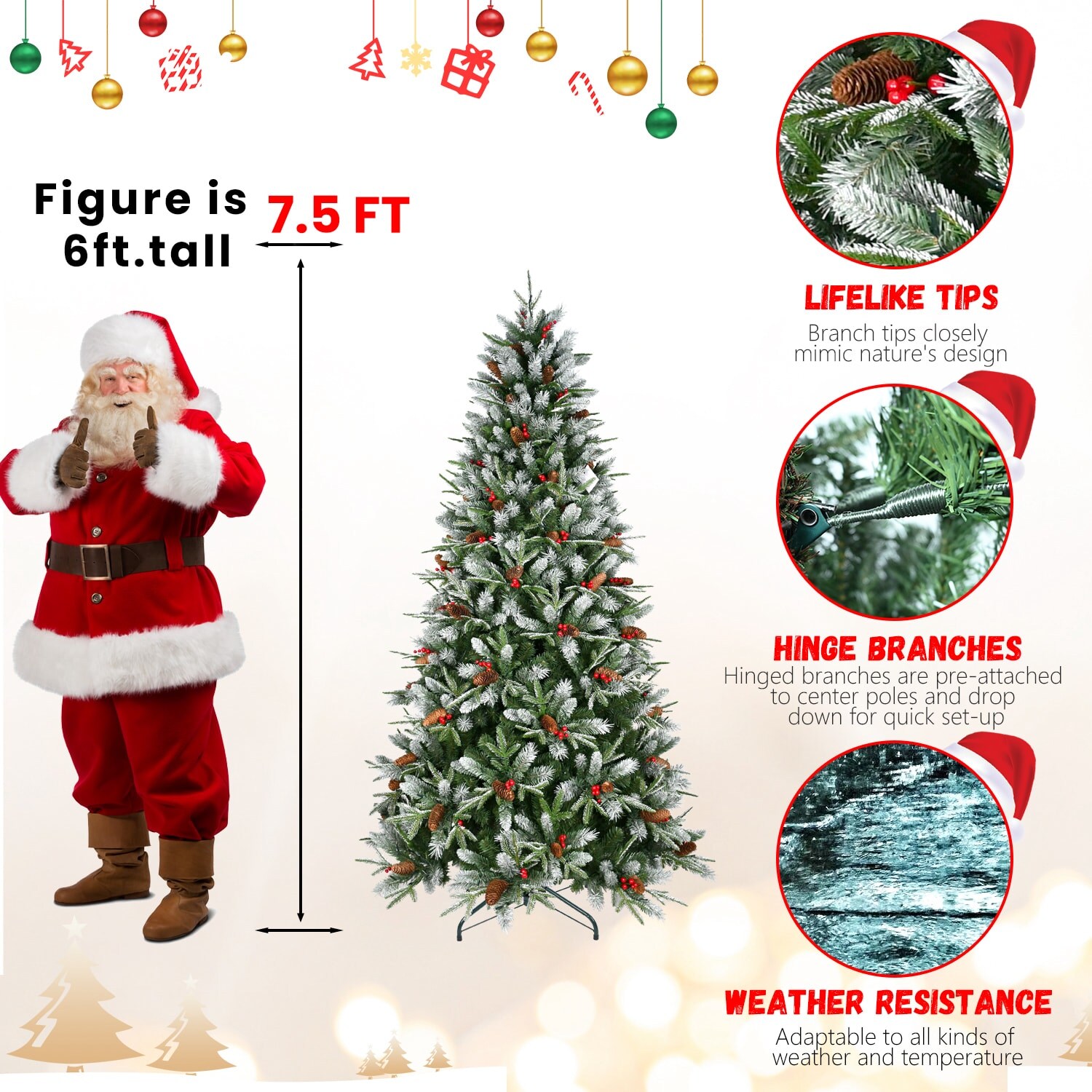 Wooakway FXLS0605-511A63 Artificial-Christmas-Trees - View #7