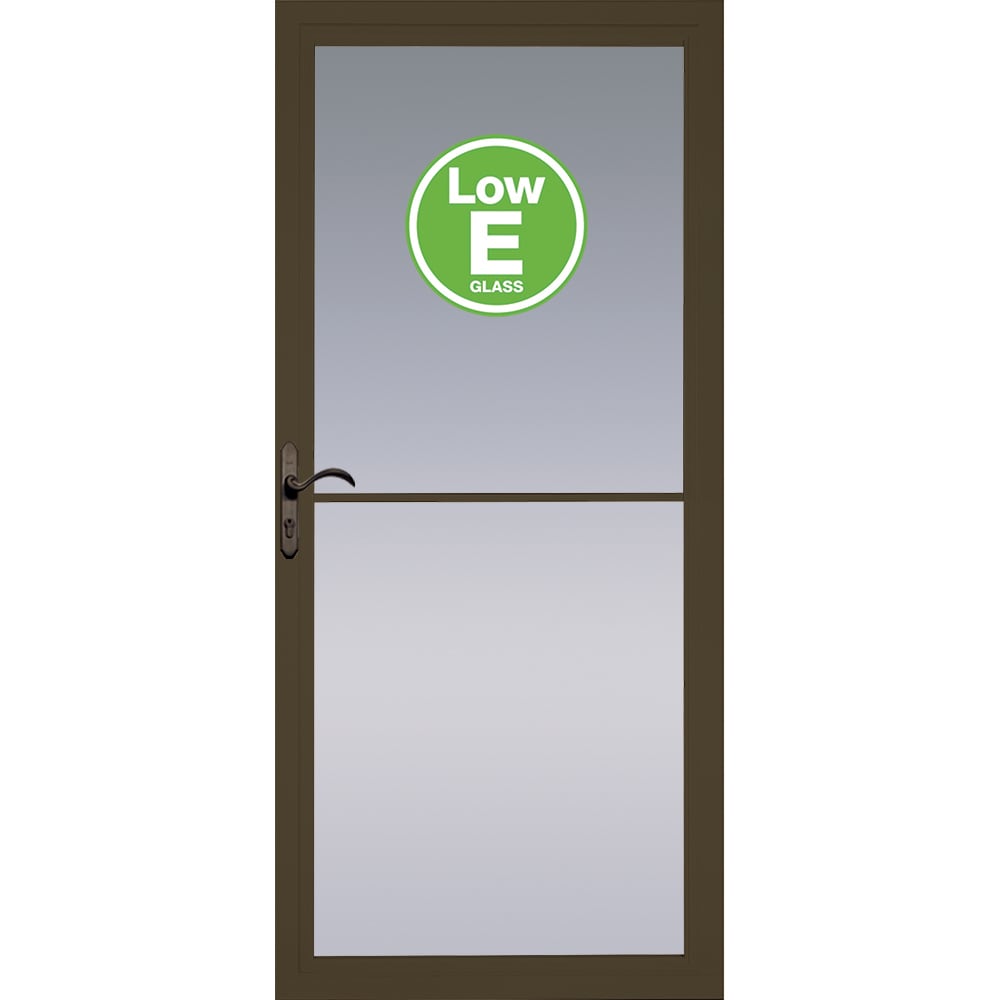 Pella Rolscreen 36-in x 81-in Brown Full-view Retractable Screen Aluminum Storm Door