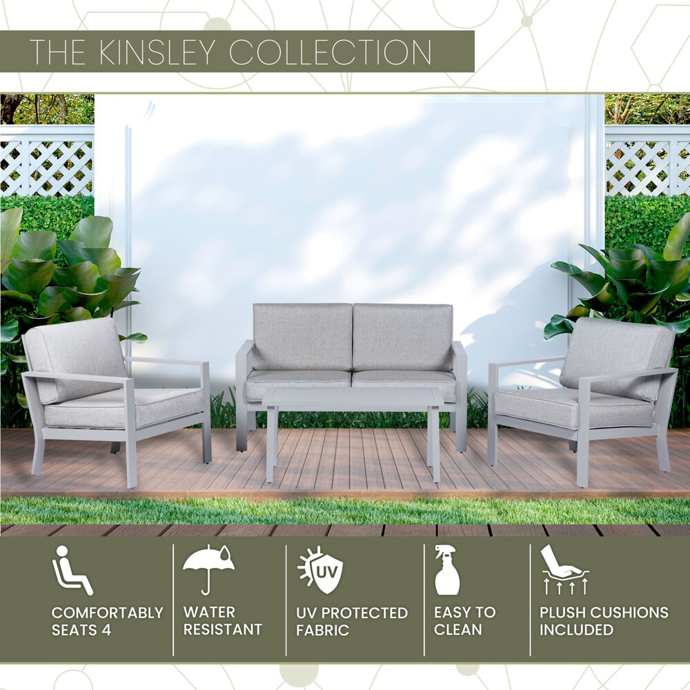 Mod Furniture KINS4PC-GRY Patio-Conversation-Sets - View #2