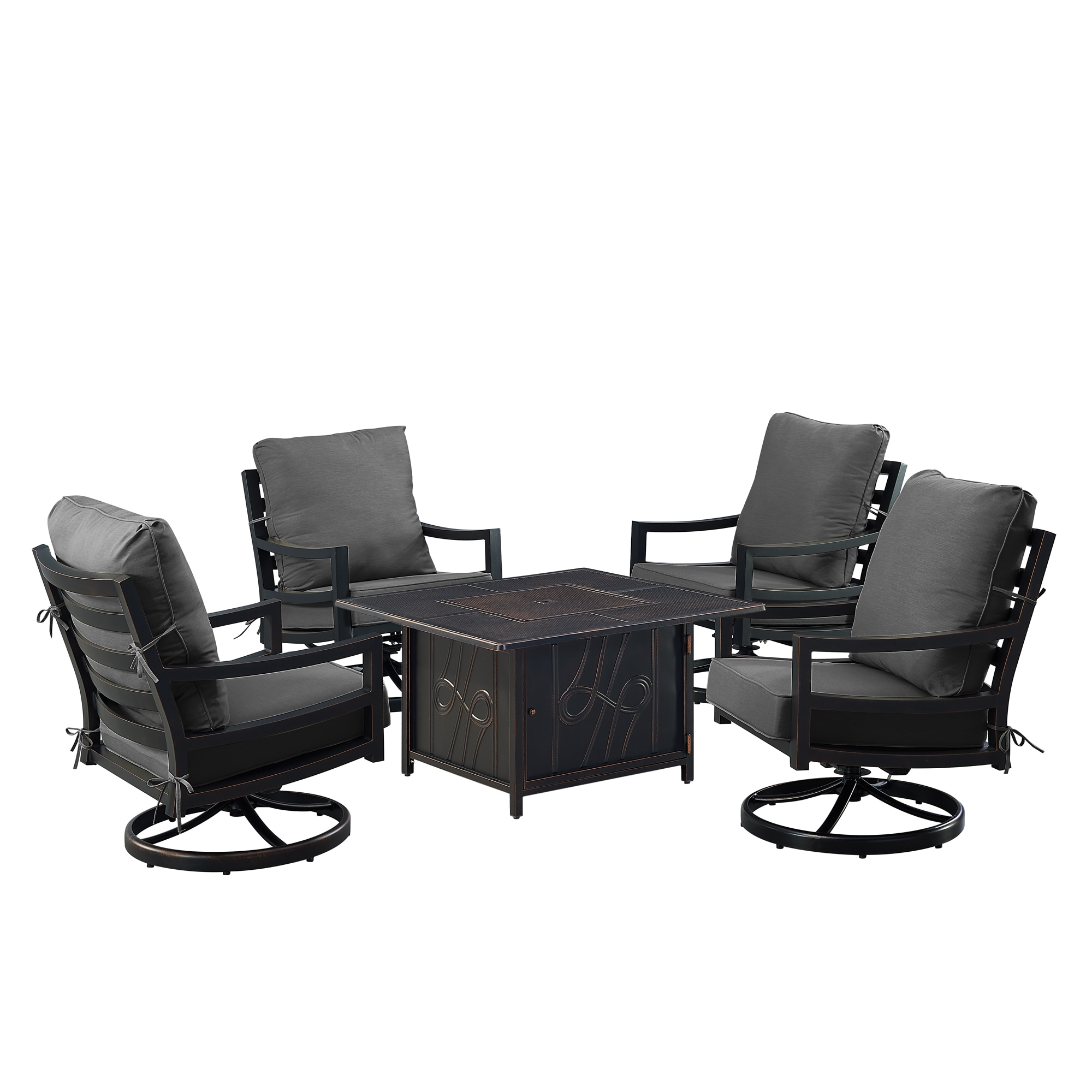Oakland Living HUDSON4CHREGISBKCU Patio-Conversation-Sets - View #4