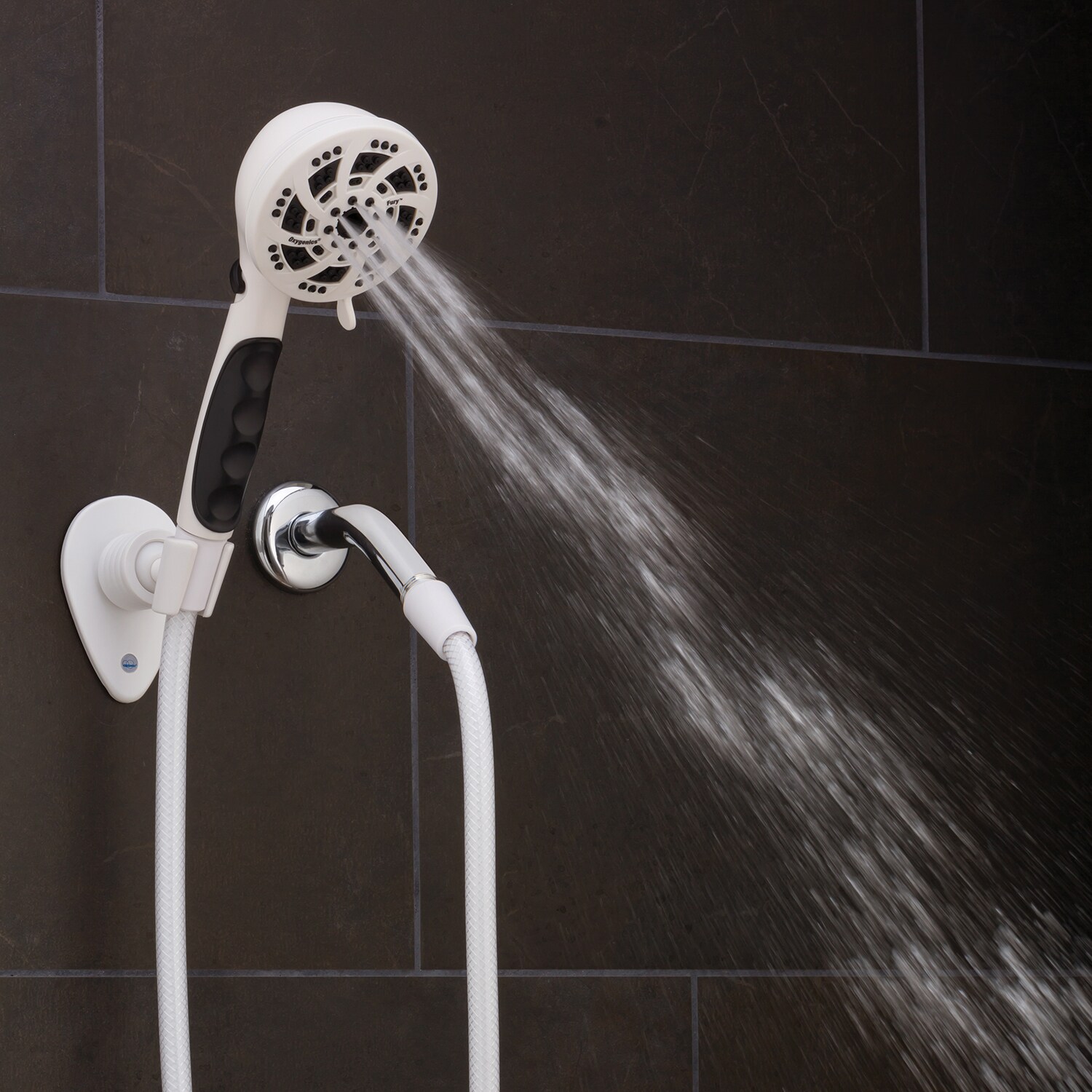 Oxygenics Fury RV White Handheld Shower Head with 72-Inch Hose