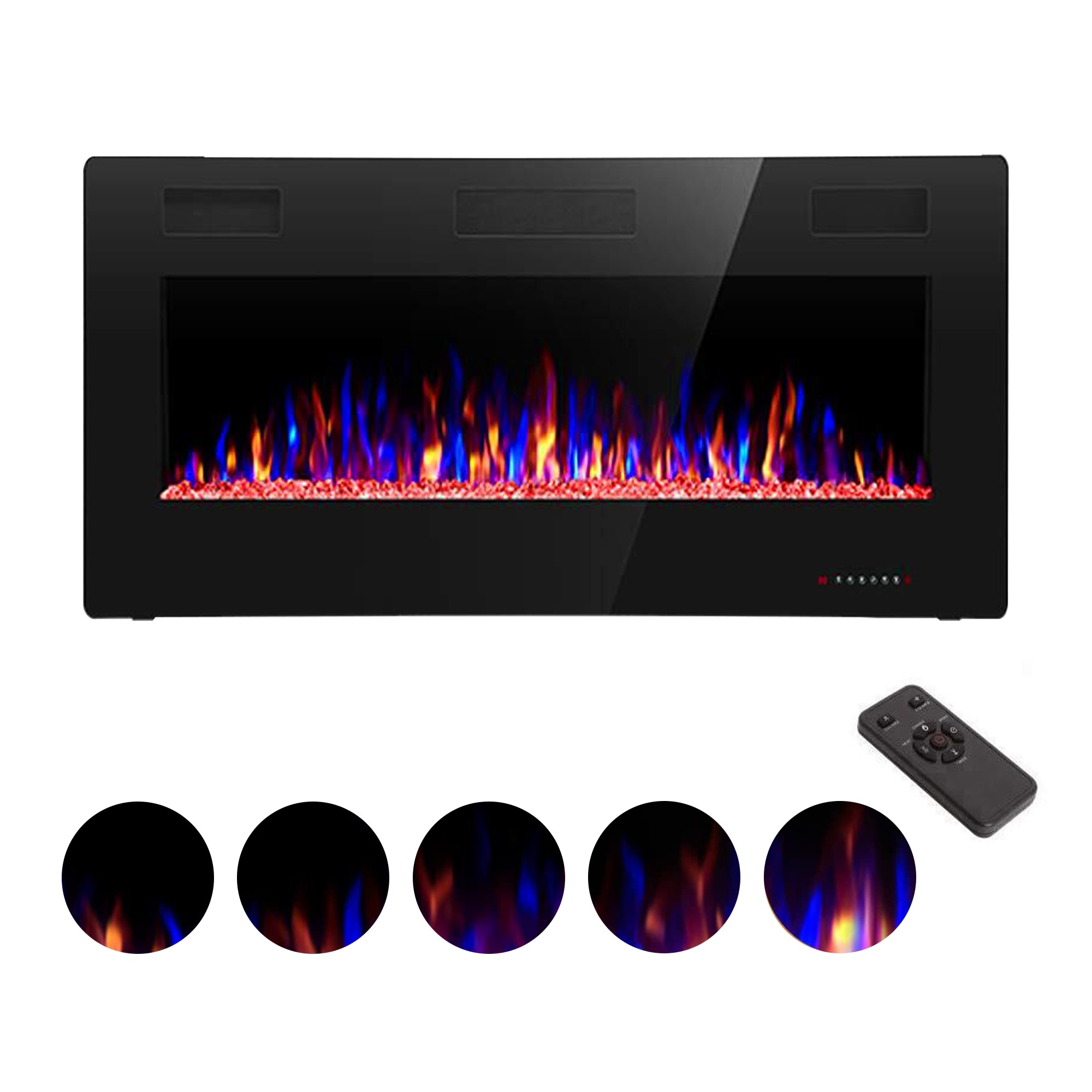 EdenDirect 36-in W x 3.85-in H Black Electric Fireplace Insert #NLCD041918