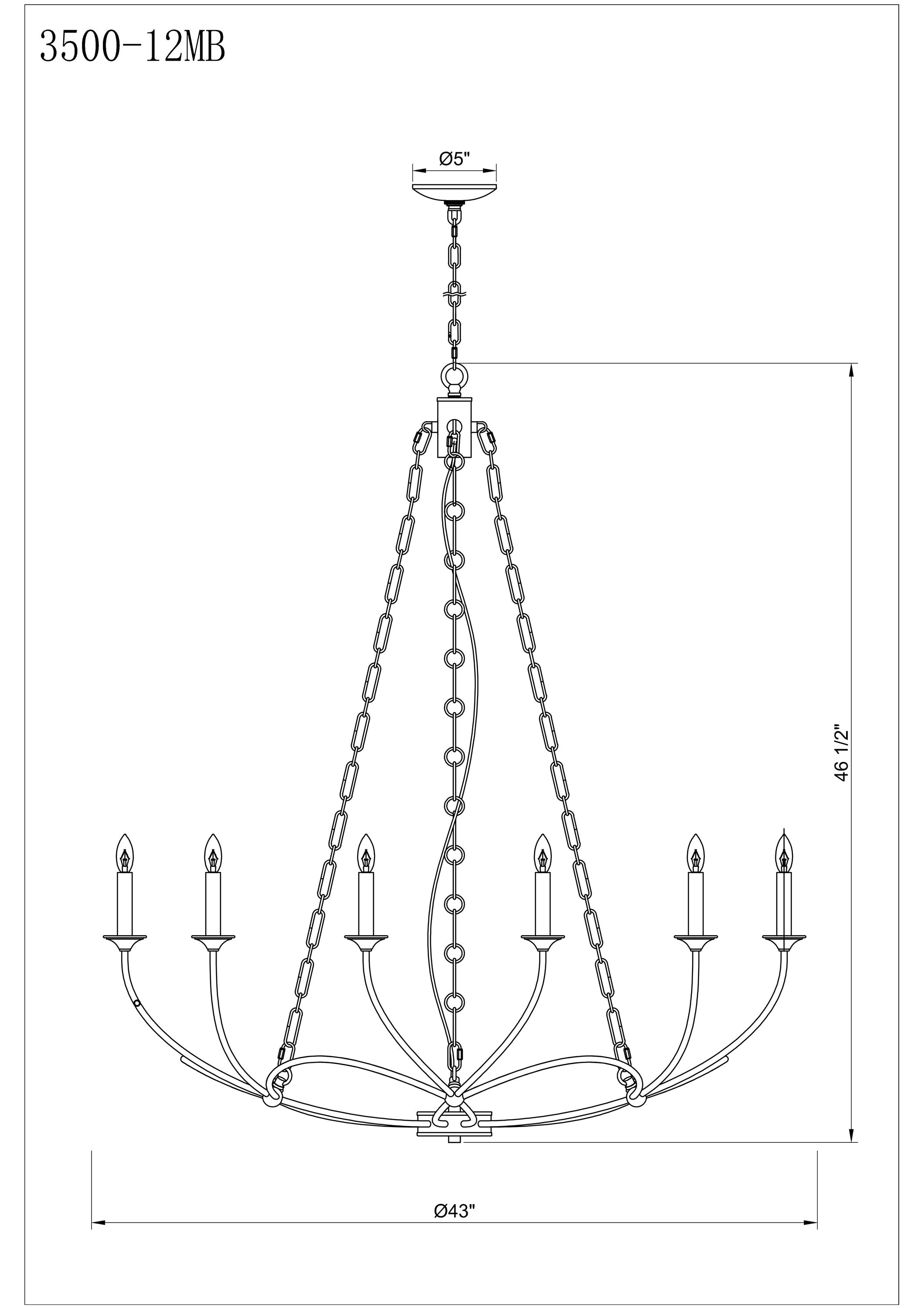 Arabella Matte Black 12-Light Candle Style Chandelier