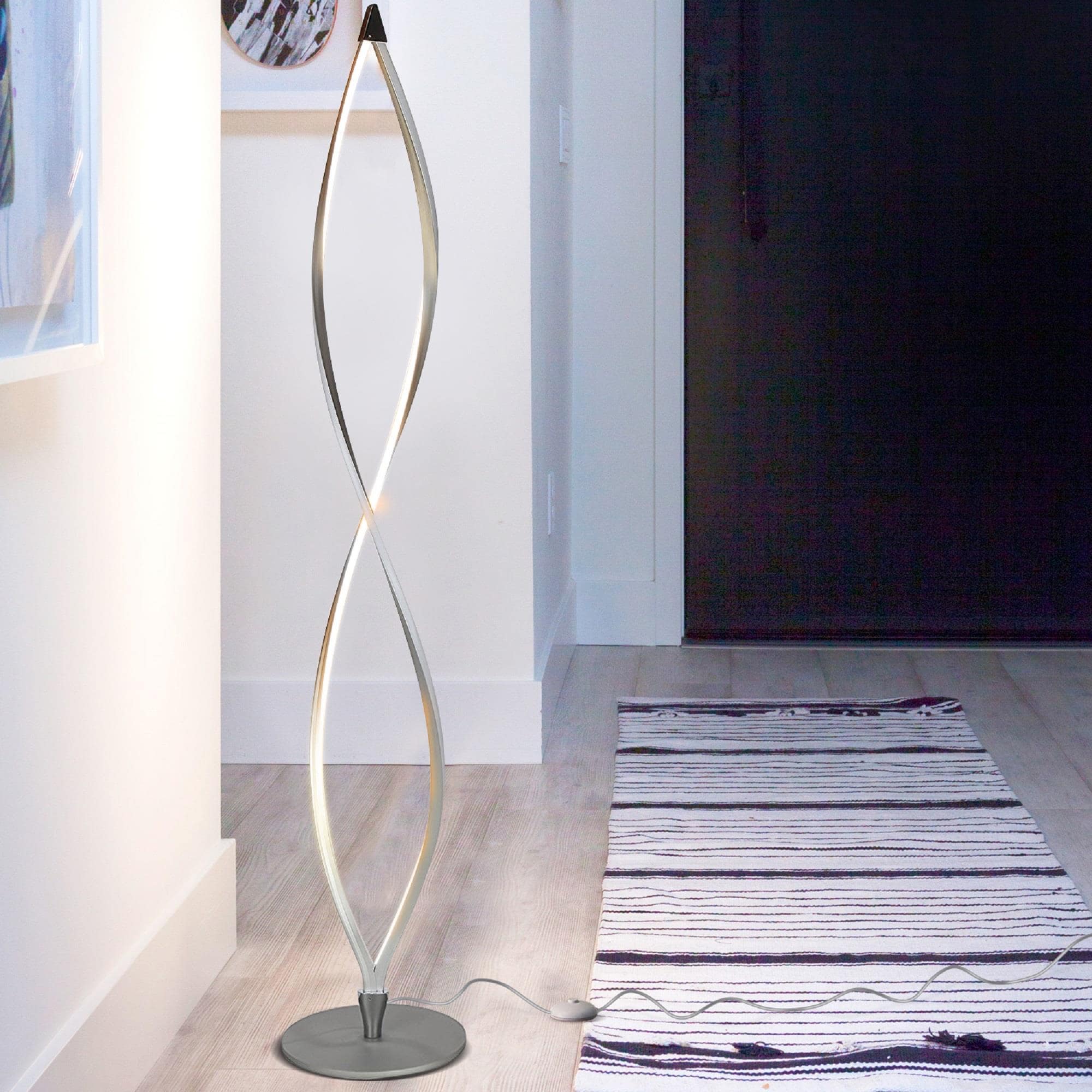 Brightech CC-ZC04-4W4W 43-in Platinum Silver Standard Floor Lamp with No shade Shade