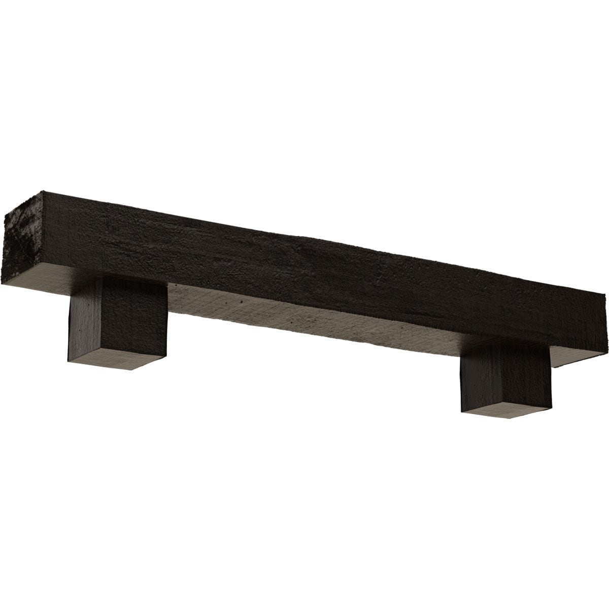 Ekena Millwork MANURC04X04X48AOZW 48-in W x 4-in H x 4-in D Walnut (Premium) Hollow Urethane Rustic Fireplace Mantel