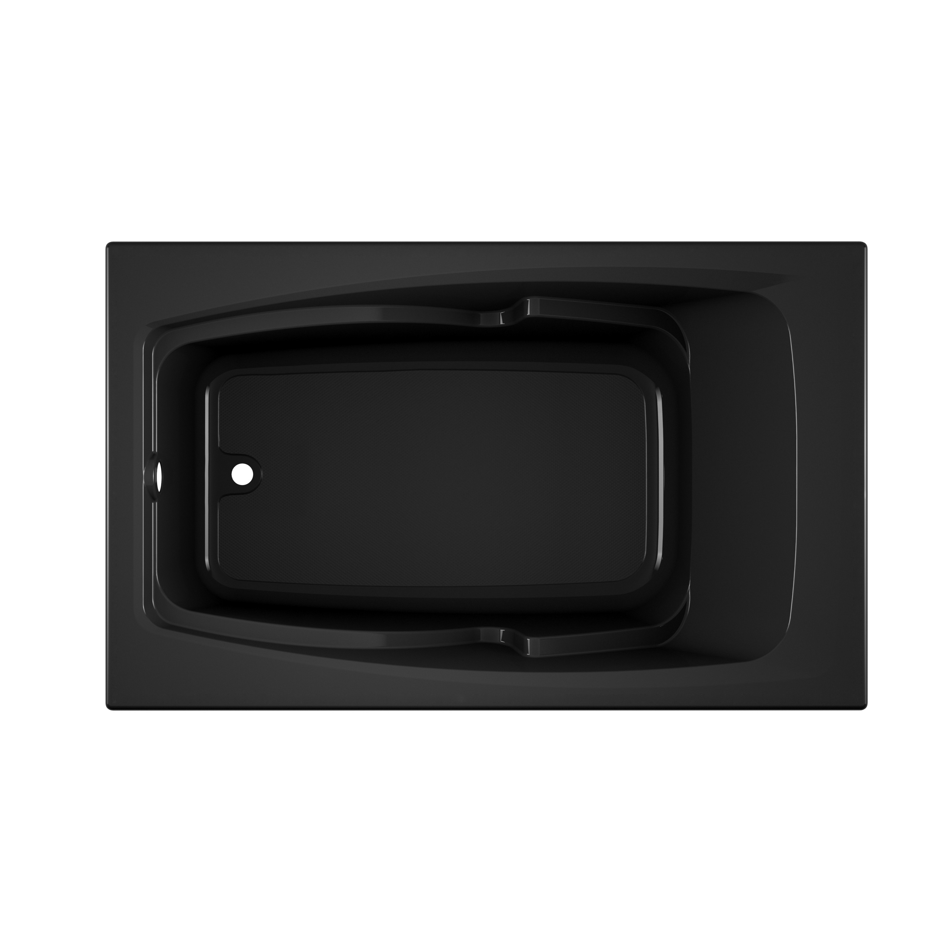 Jacuzzi CET6036BUXXXXB CETRA 36-in x 60-in Black Acrylic Drop-In Soaking Bathtub (Reversible Drain)