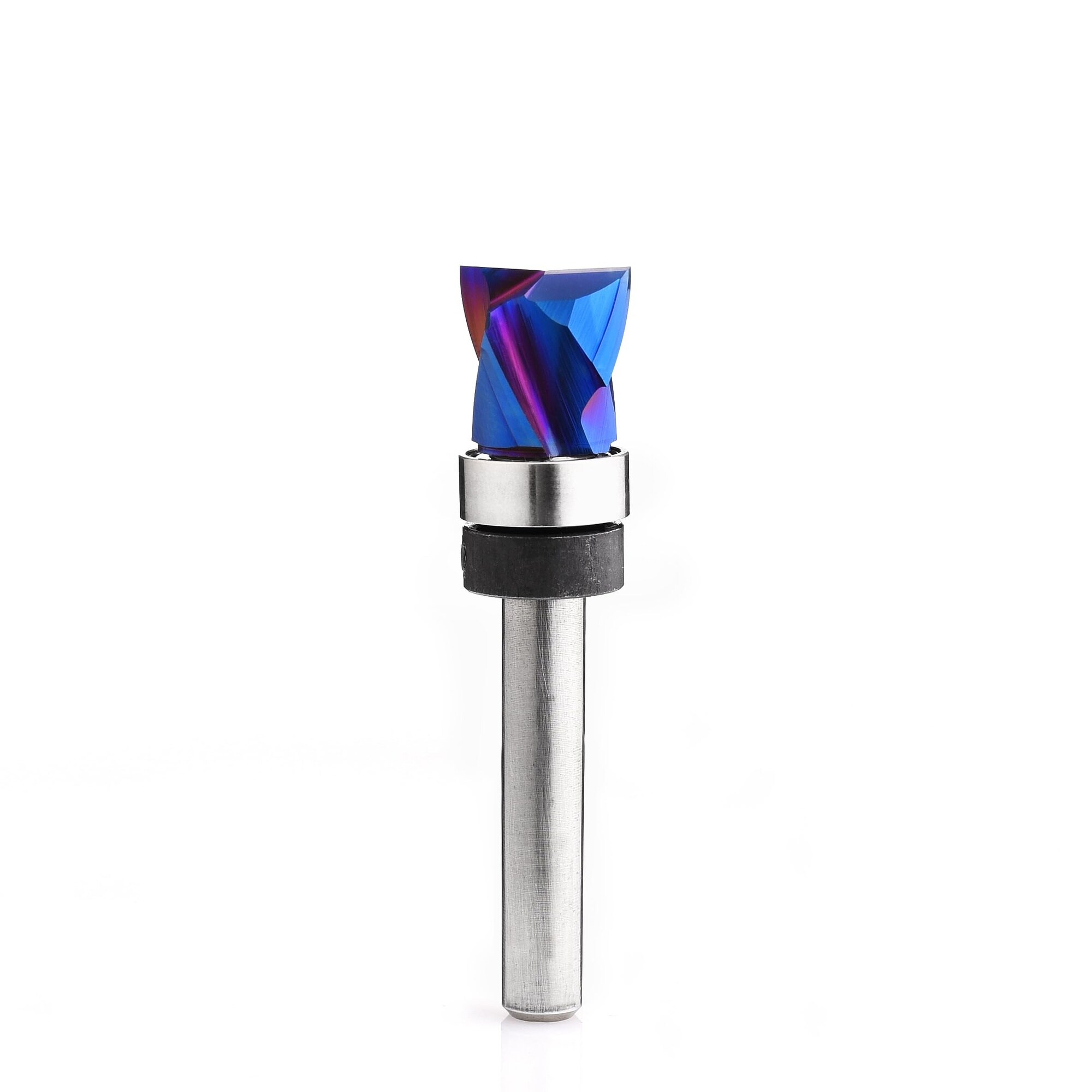 AKSCYZM Compression Flush Trim Router Bit Top Bearing CNC Solid Carbide 1 quarter Shank 1 half Cutting Diameter 2-1 quarter Overall Length #LAK0818K377