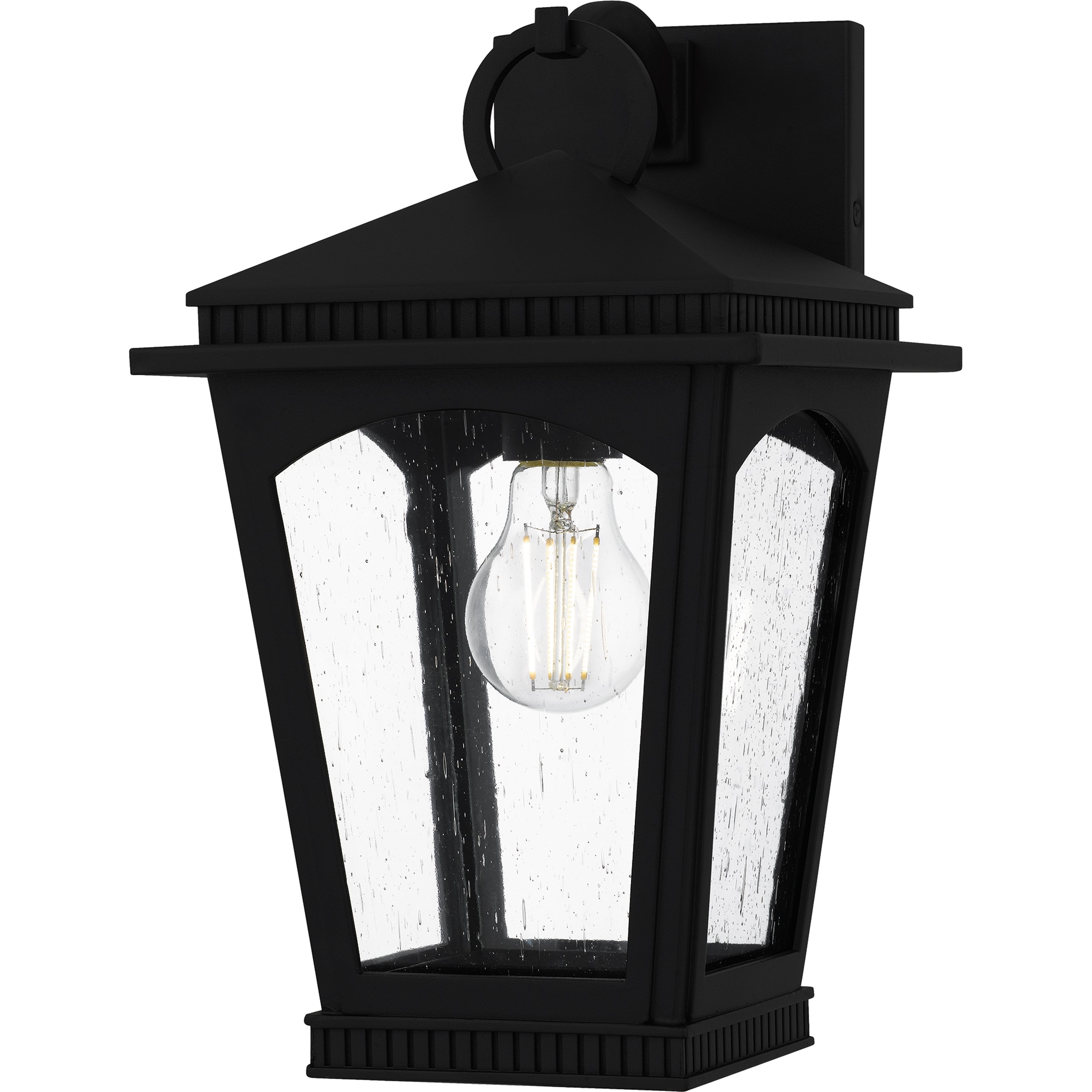 Quoizel Huck 1 -Light 13.25-in H Black Hardwired Outdoor Wall Light