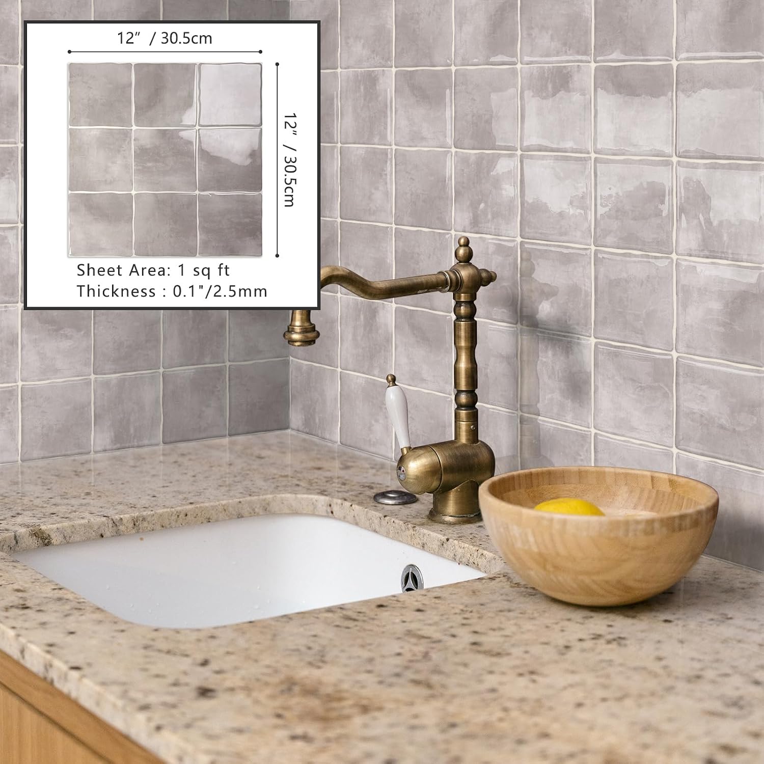 Luupatchy 12x12 In Peel and Stick Backsplash Tiles 3D Square Mosaic ...
