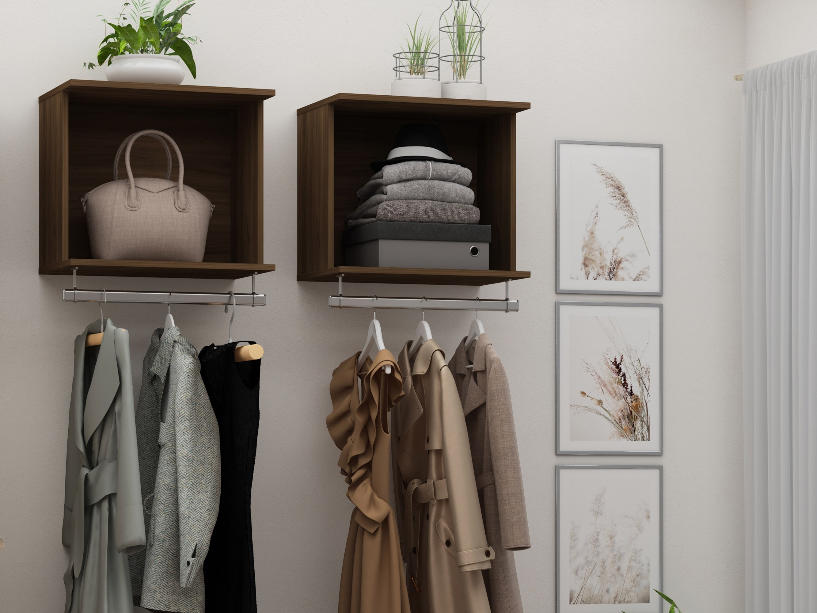 Manhattan Comfort 142GMC5 Rockefeller Brown Armoire