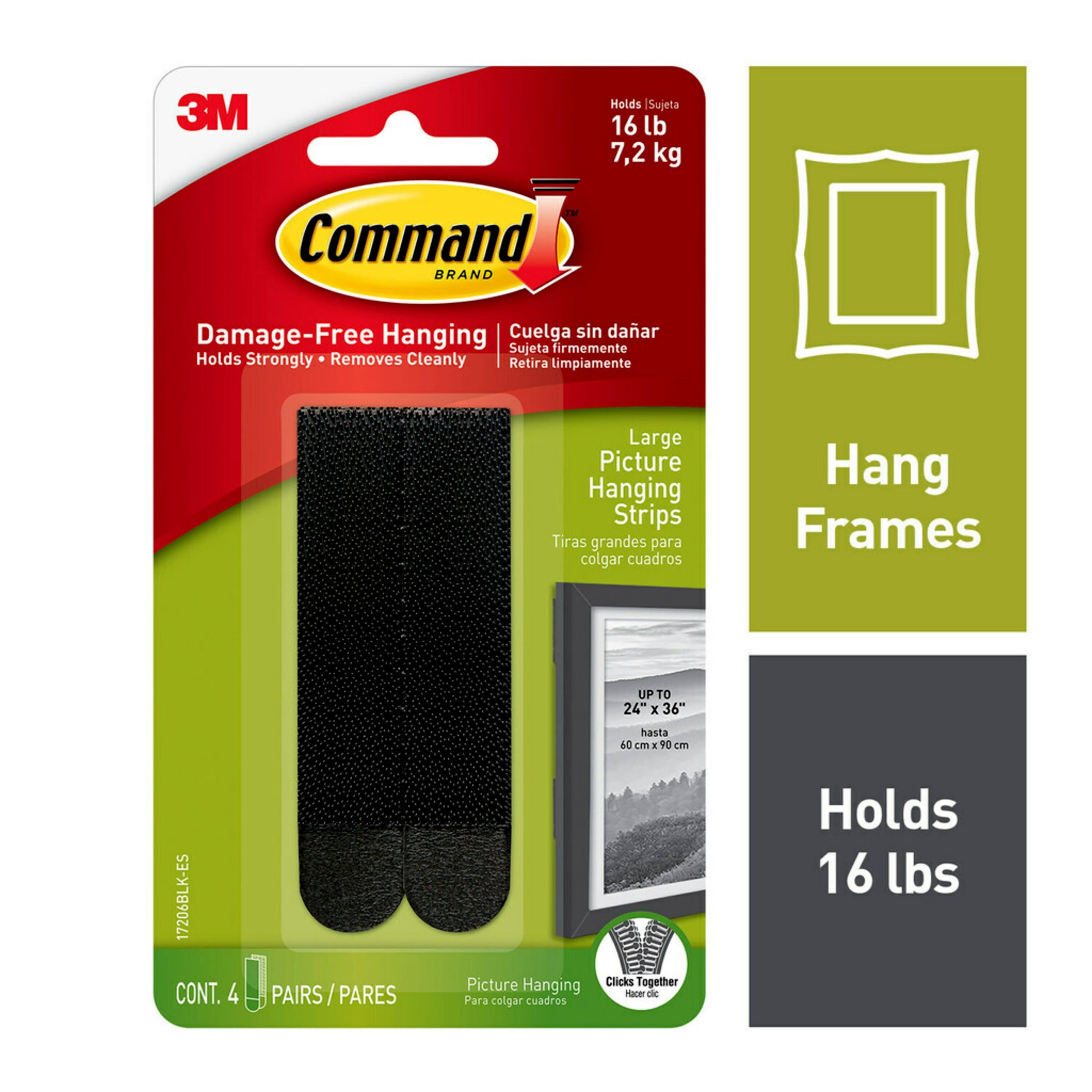 Command Picture Hanging Strips Black 4-pack in the Picture Hangers