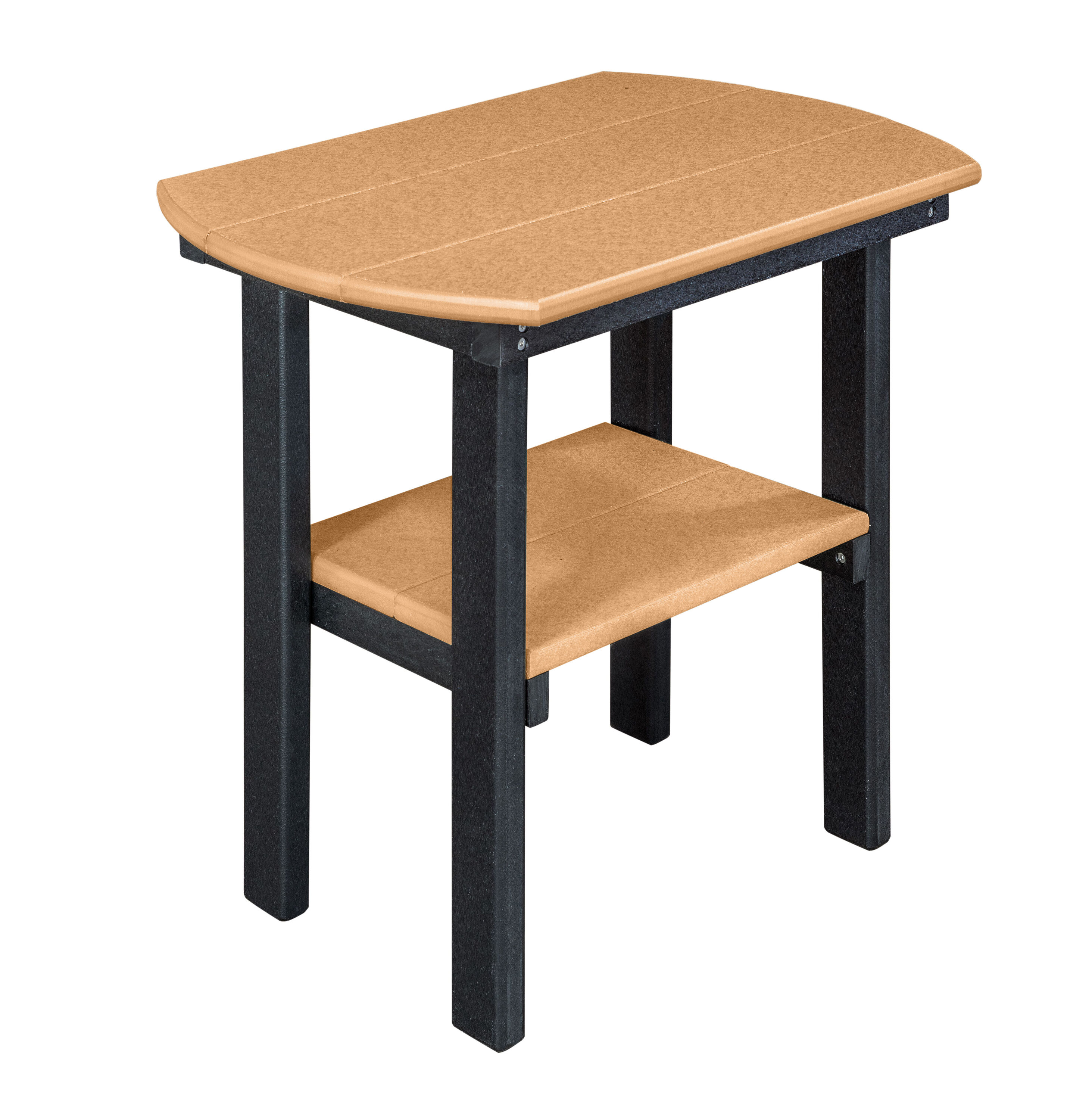 Honey and Black Poly Oval Outdoor Side Table