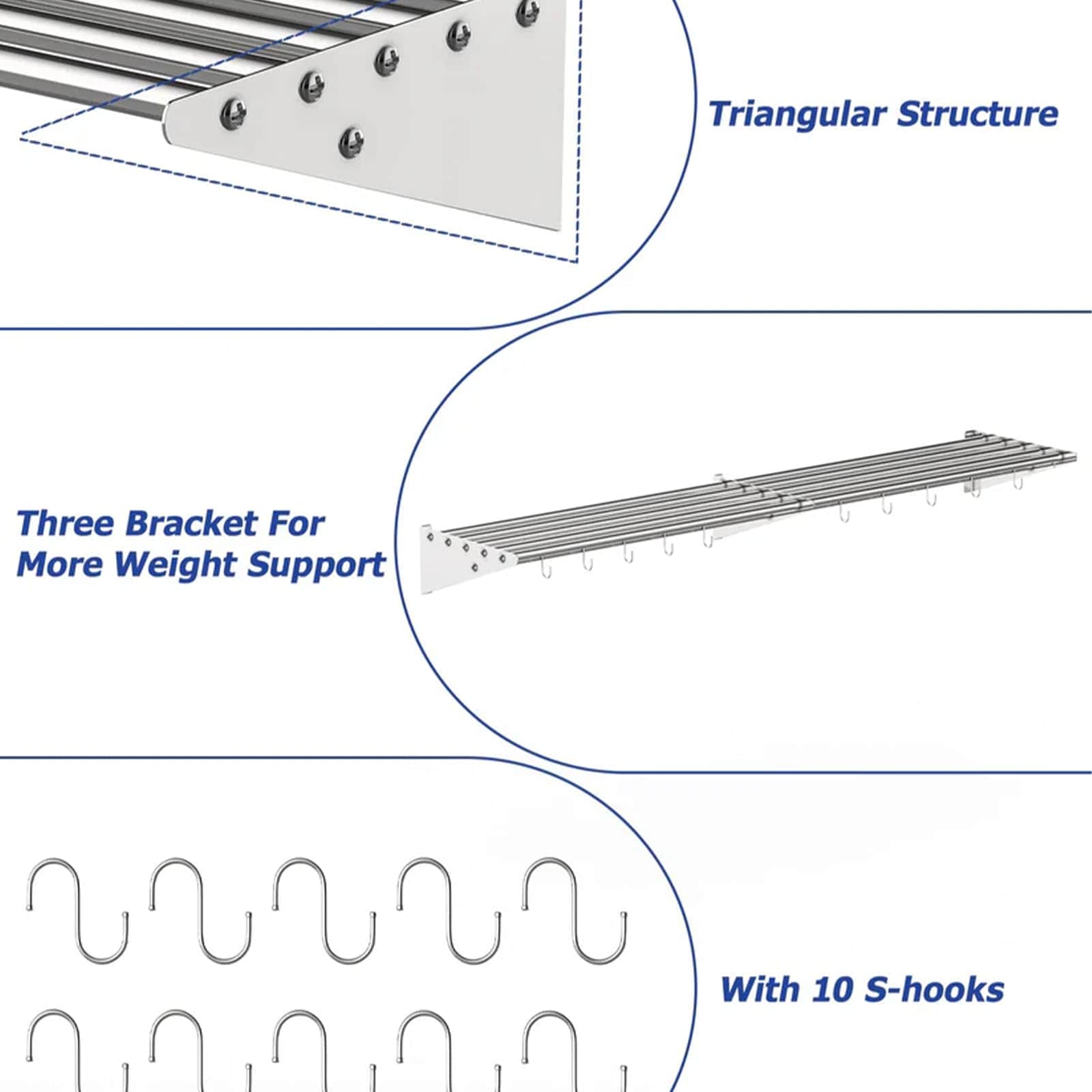 GarveeLife LSLX0416QJ02 Wall-Mounted-Shelving - View #6