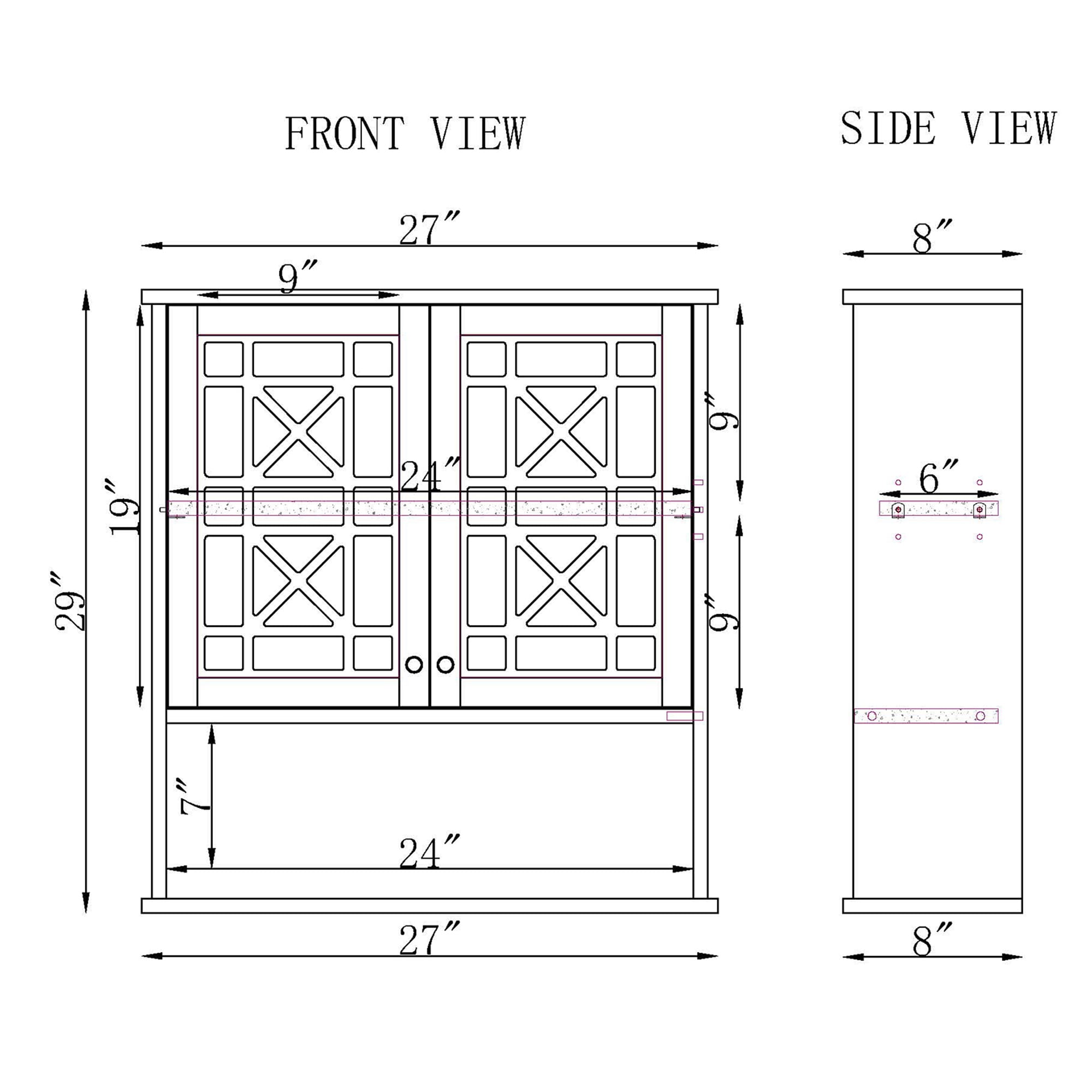 Alaterre Furniture ANDE74WH Bathroom-Wall-Cabinets - View #7