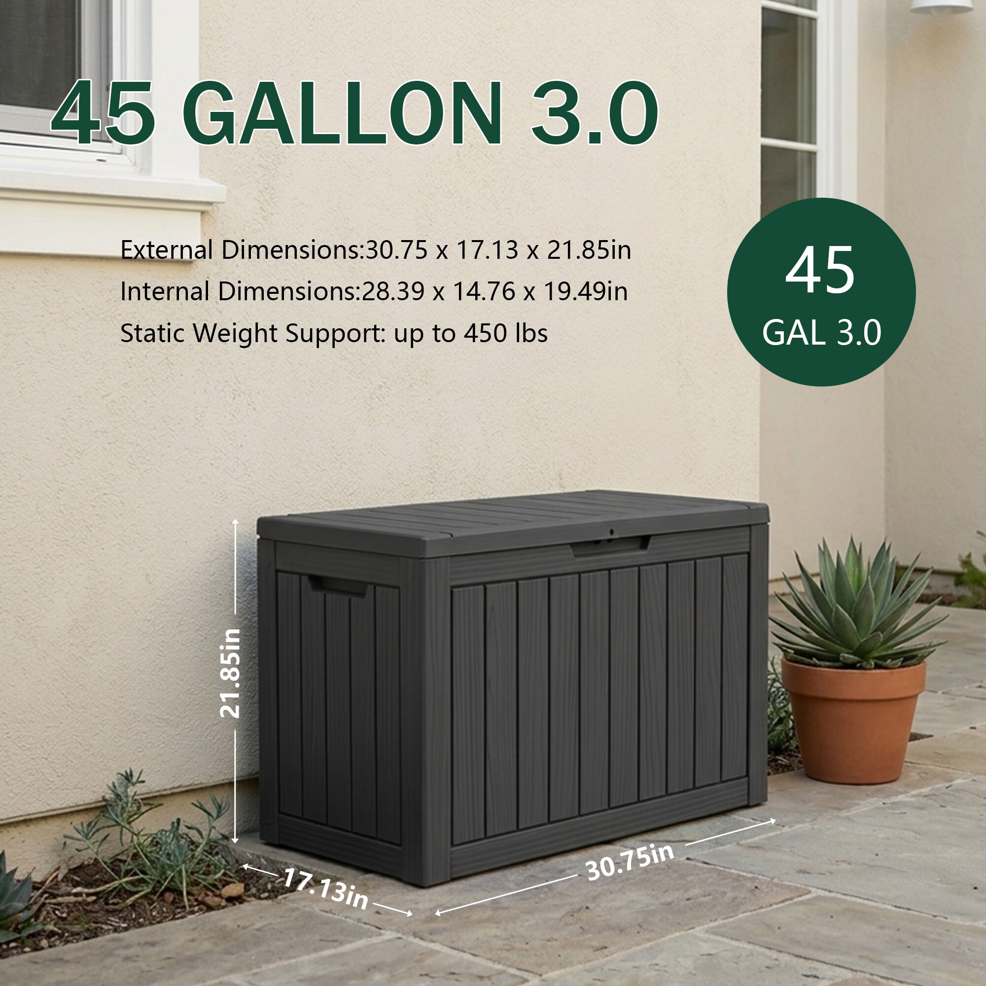 Yardgrace BSBD45G00BK1-LS2PCS Deck-Boxes - View #4