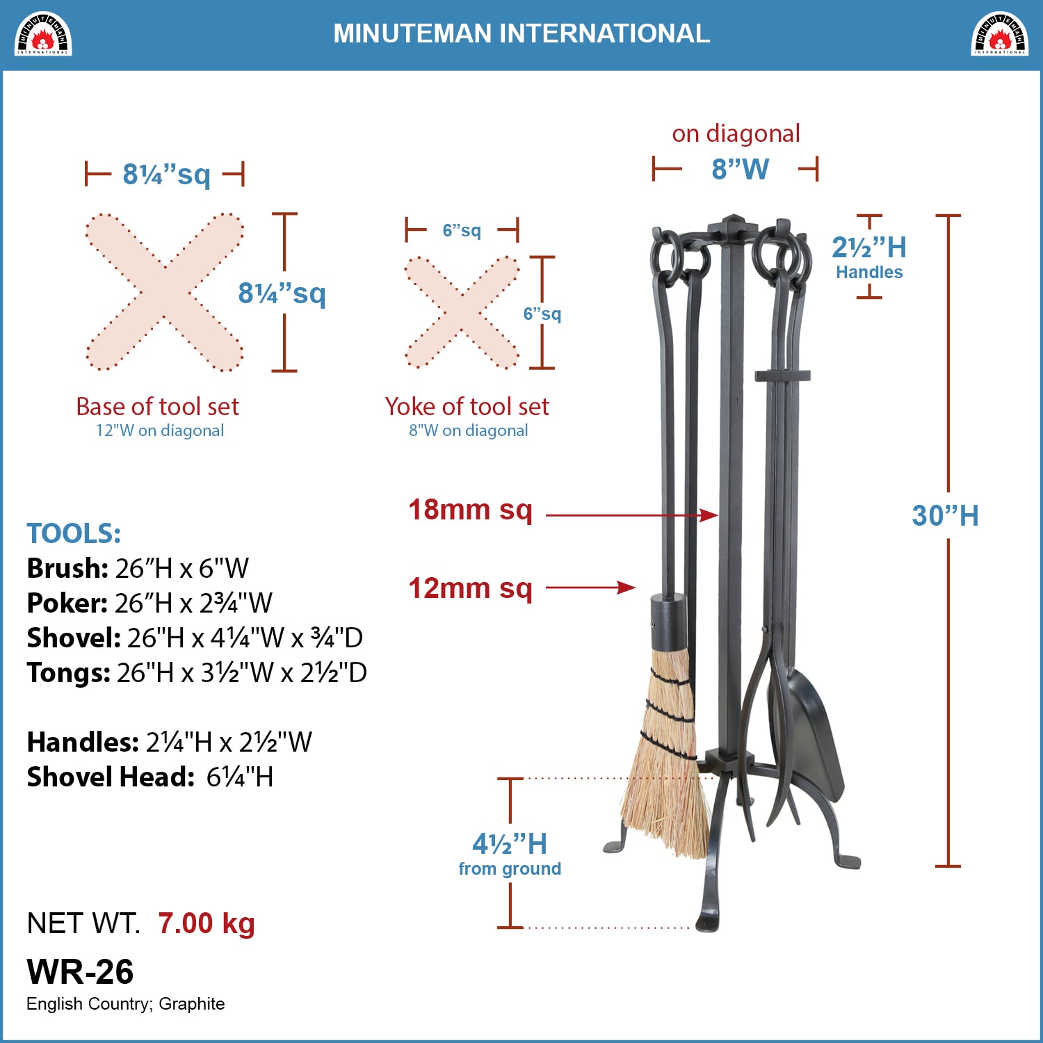 Minuteman International WR-26 Fireplace-Tools - View #2