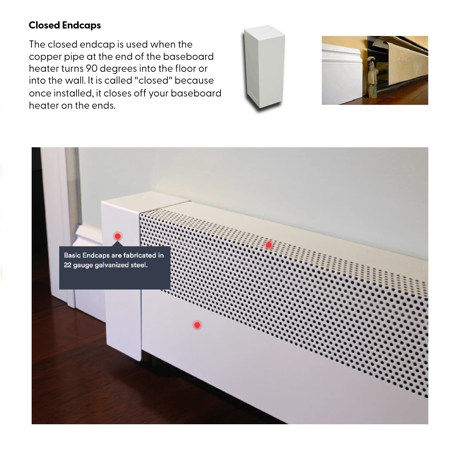 Baseboarders EC004-RT-WHT Baseboard-Heater-Covers - View #2