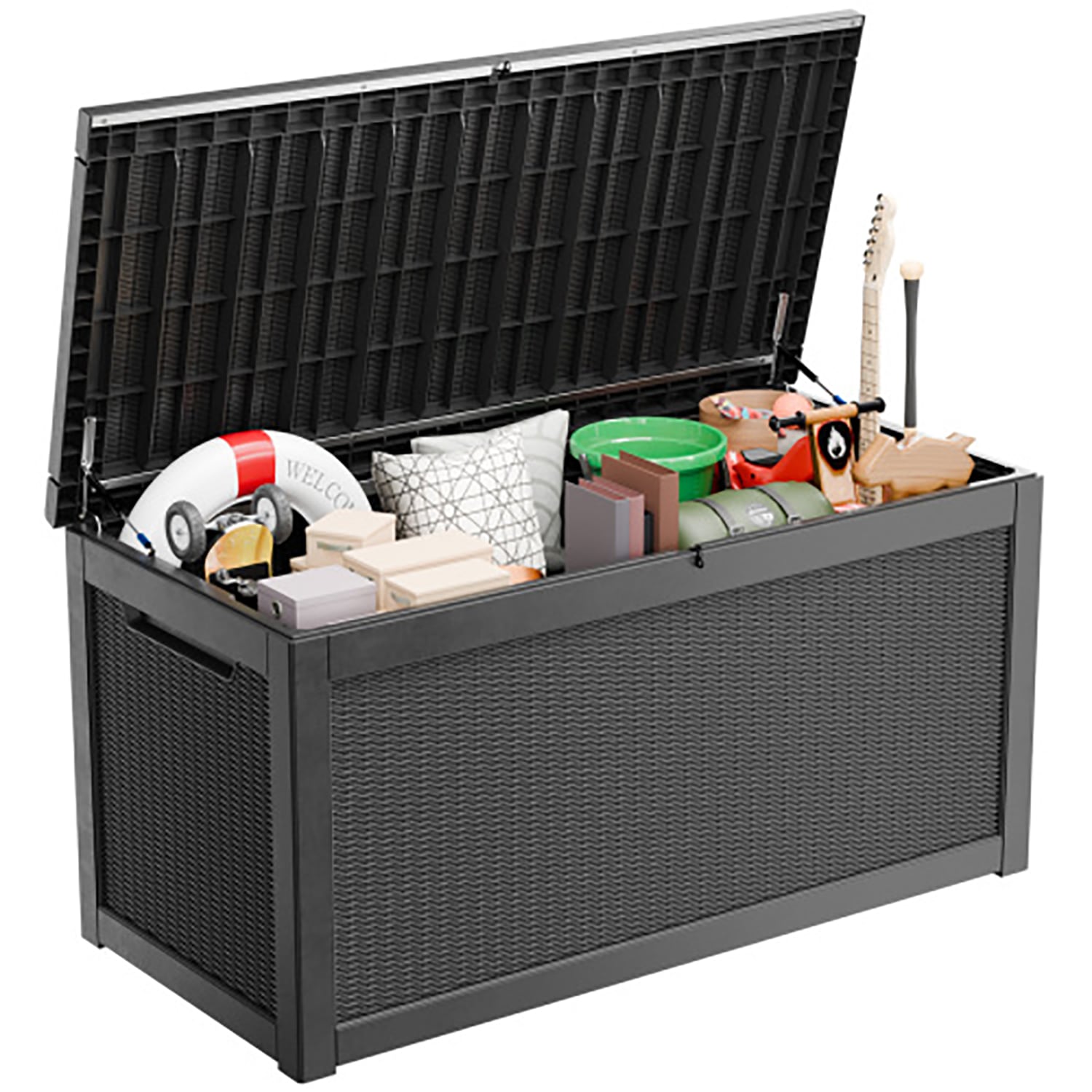 GZMR GZ-SK068 Deck Box 67.7 L x 32.2 260 Black Plastic Deck Box