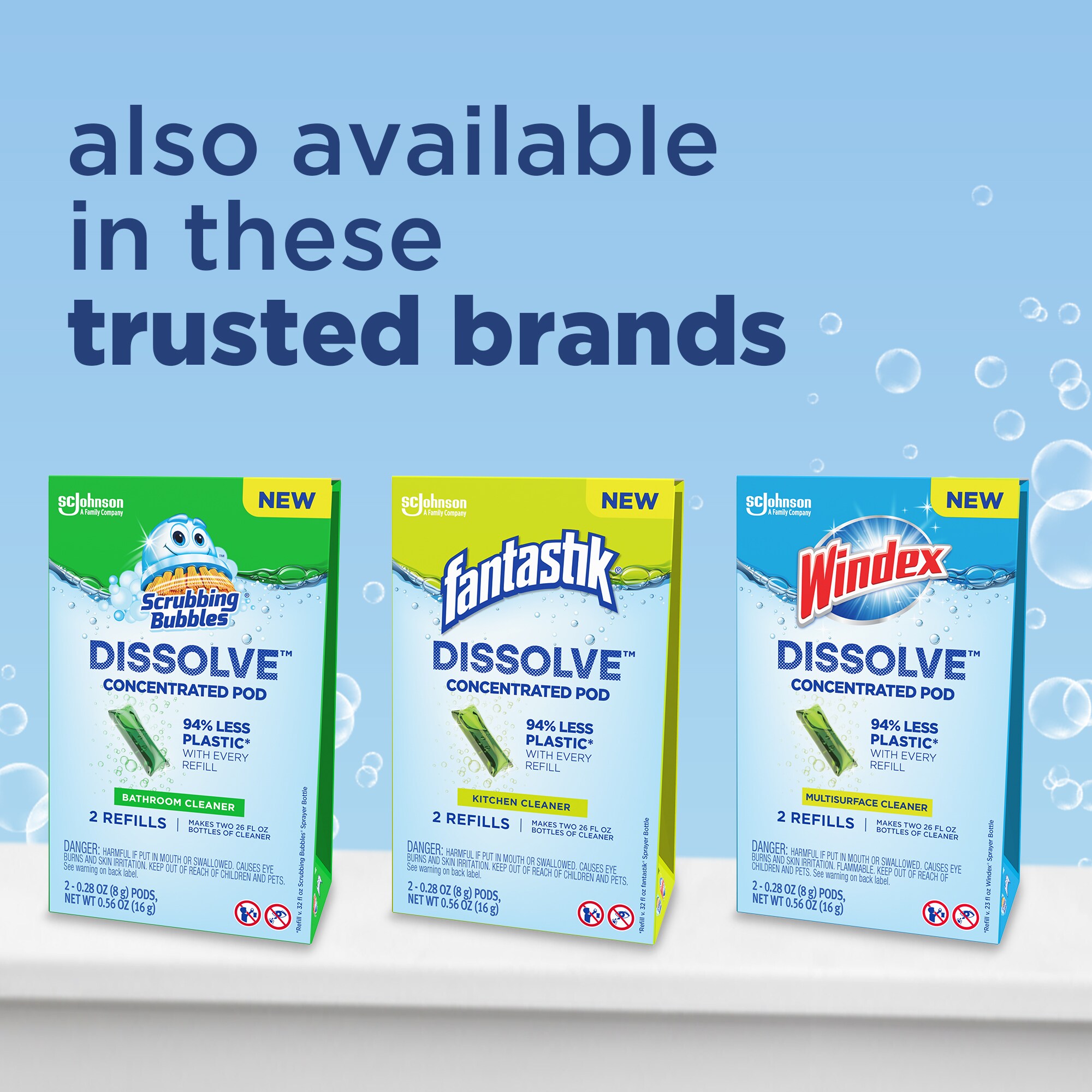 Windex® Dissolve™ Concentrated Pods, Glass Cleaner Starter Kit contains 1  Reusable Bottle, 1 Concentrated Dissolvable Pod 