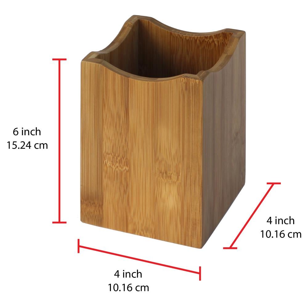 The GG Collection Brown Wood Freestanding Utensil Crock in the