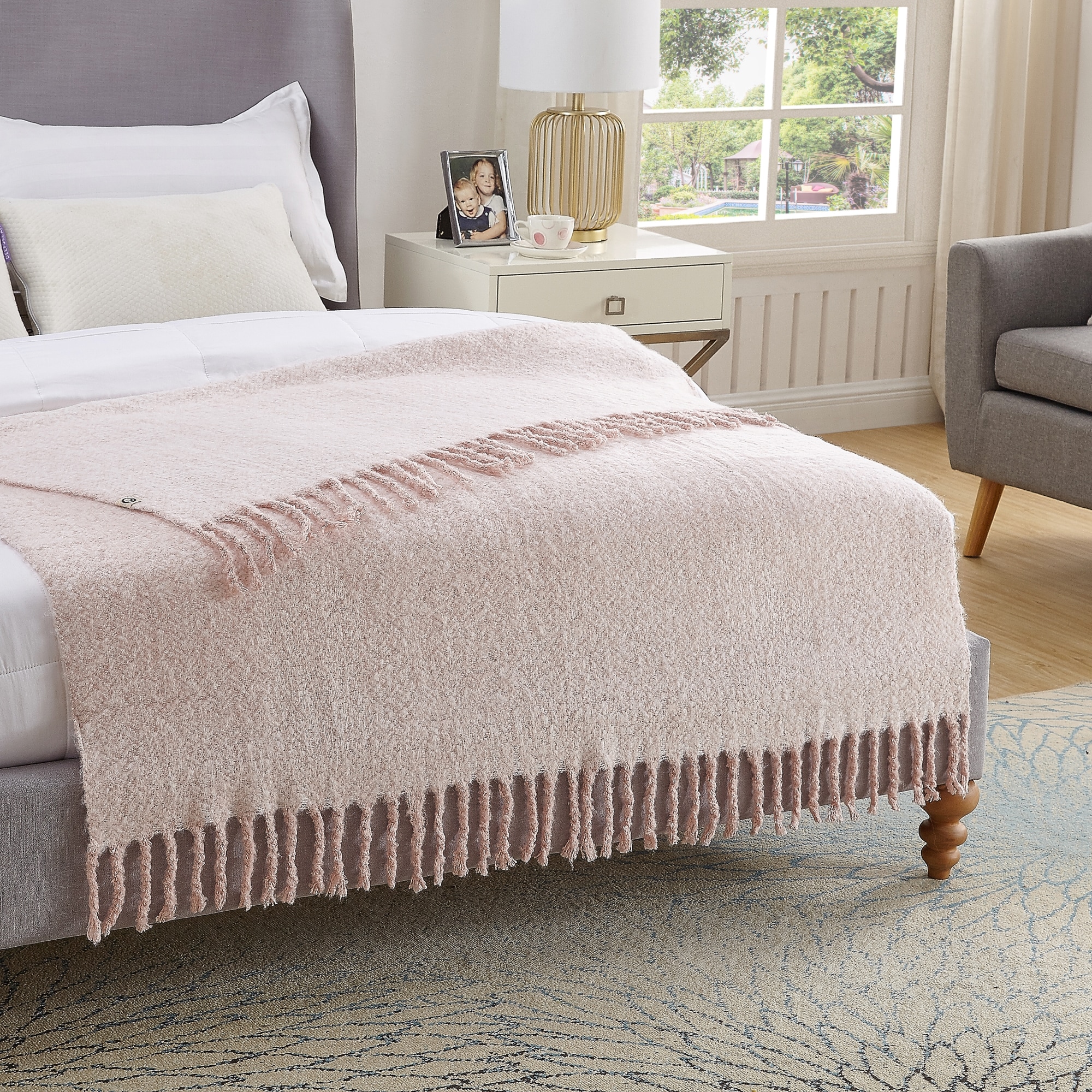 Cozy Tyme T290-20BH-LS Zamir Blush 50-in x 60-in Acrylic Throw