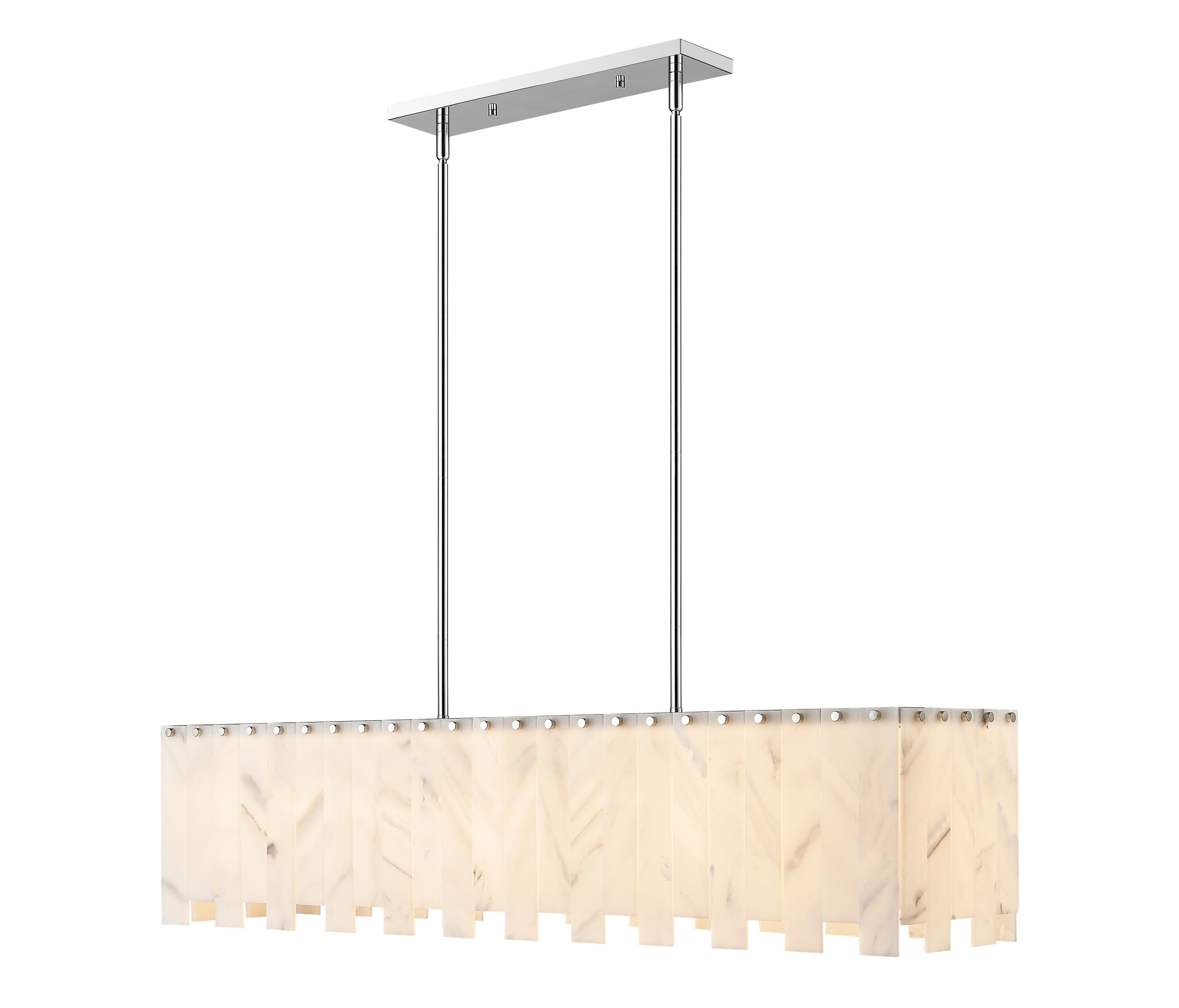Viviana Polished Nickel 49" Art Deco Island Chandelier