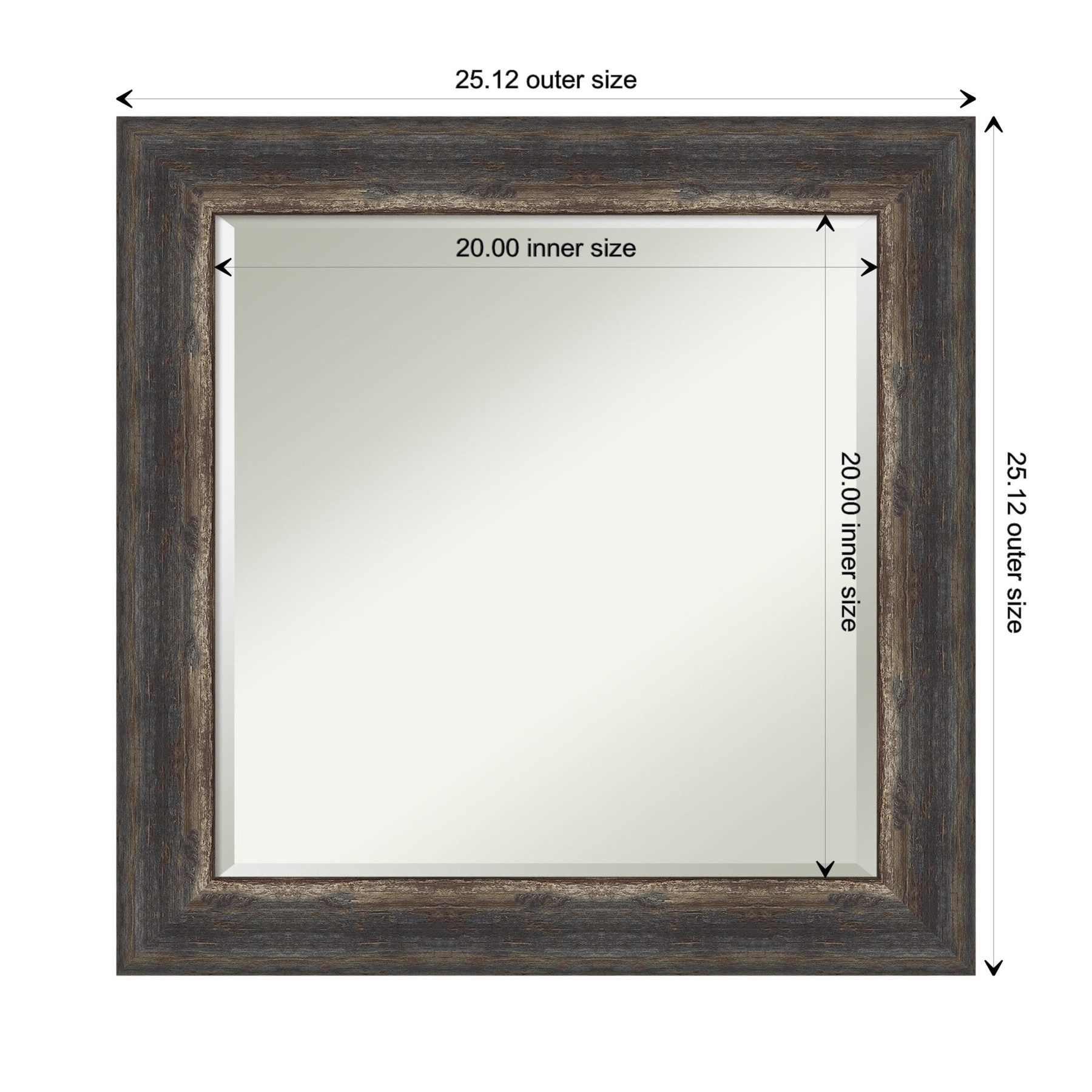 Bronze and Wood Full Length Rectangular Wall Mirror
