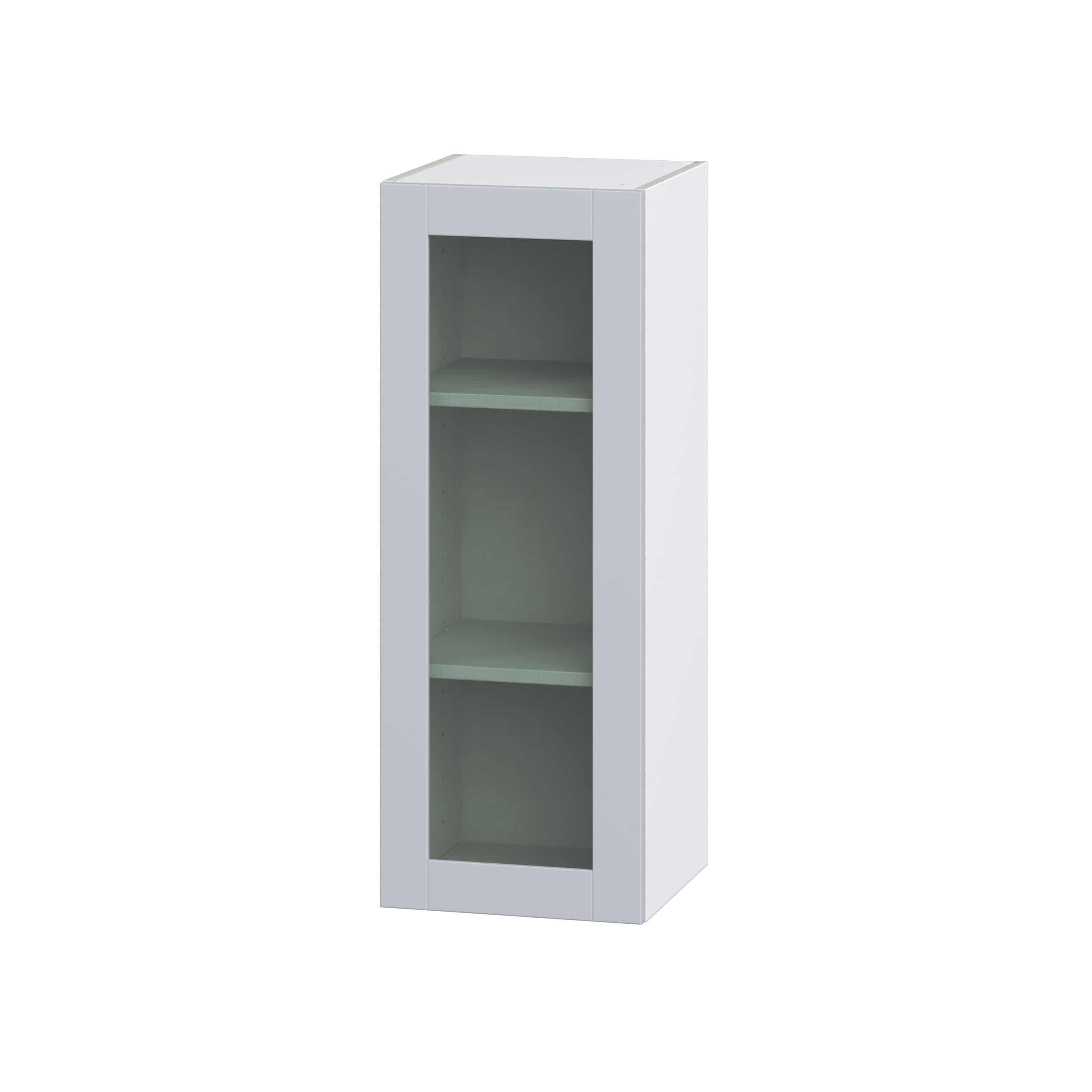 Hugo&Borg DSWG1540(L/R)-CH Charlesberg 15-in W x 40-in H x 14-in D Light Gray Wall Fully assembled Cabinet (Glass Panel Glass)