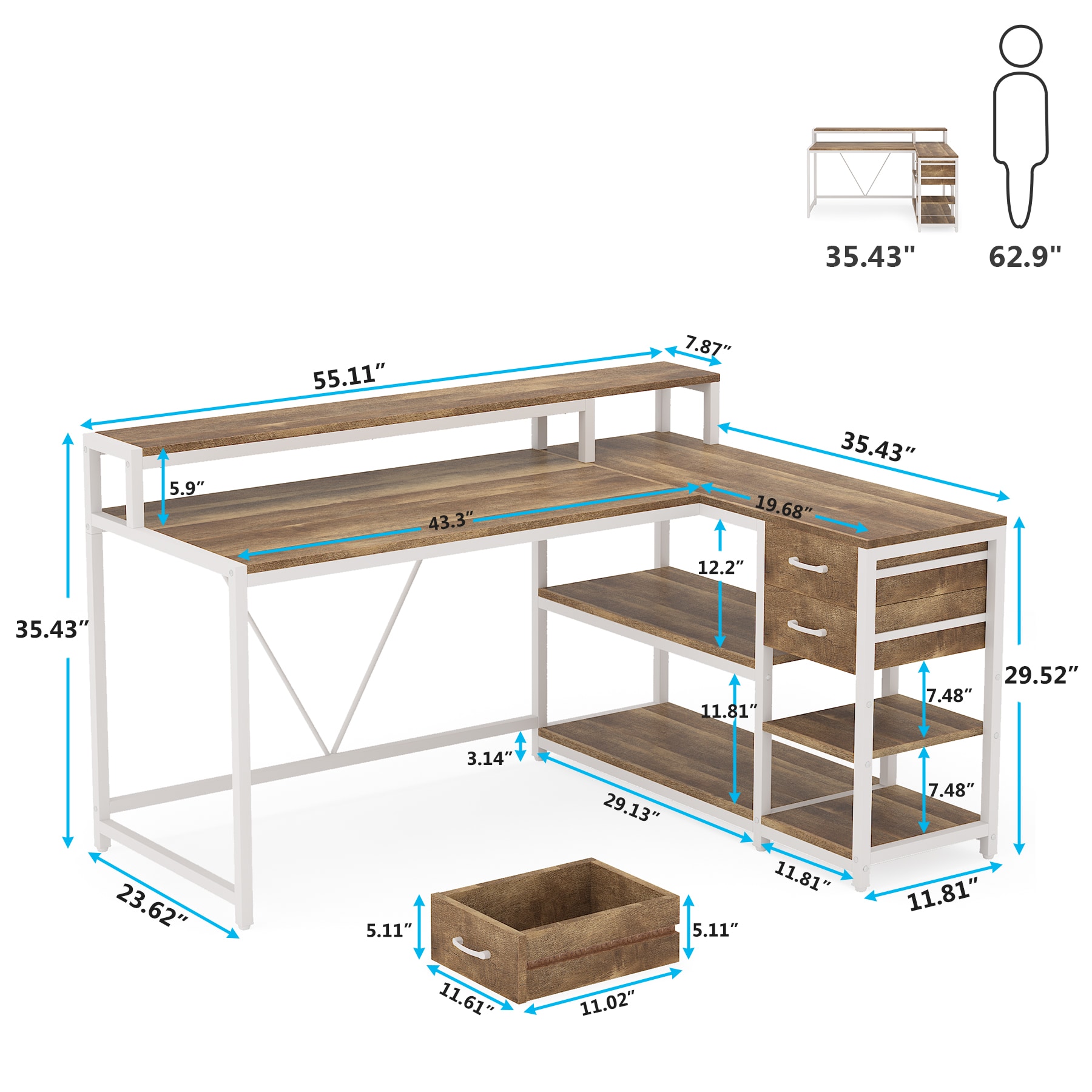 Fnova LWTJ-JW0634 Office-Tables - View #4