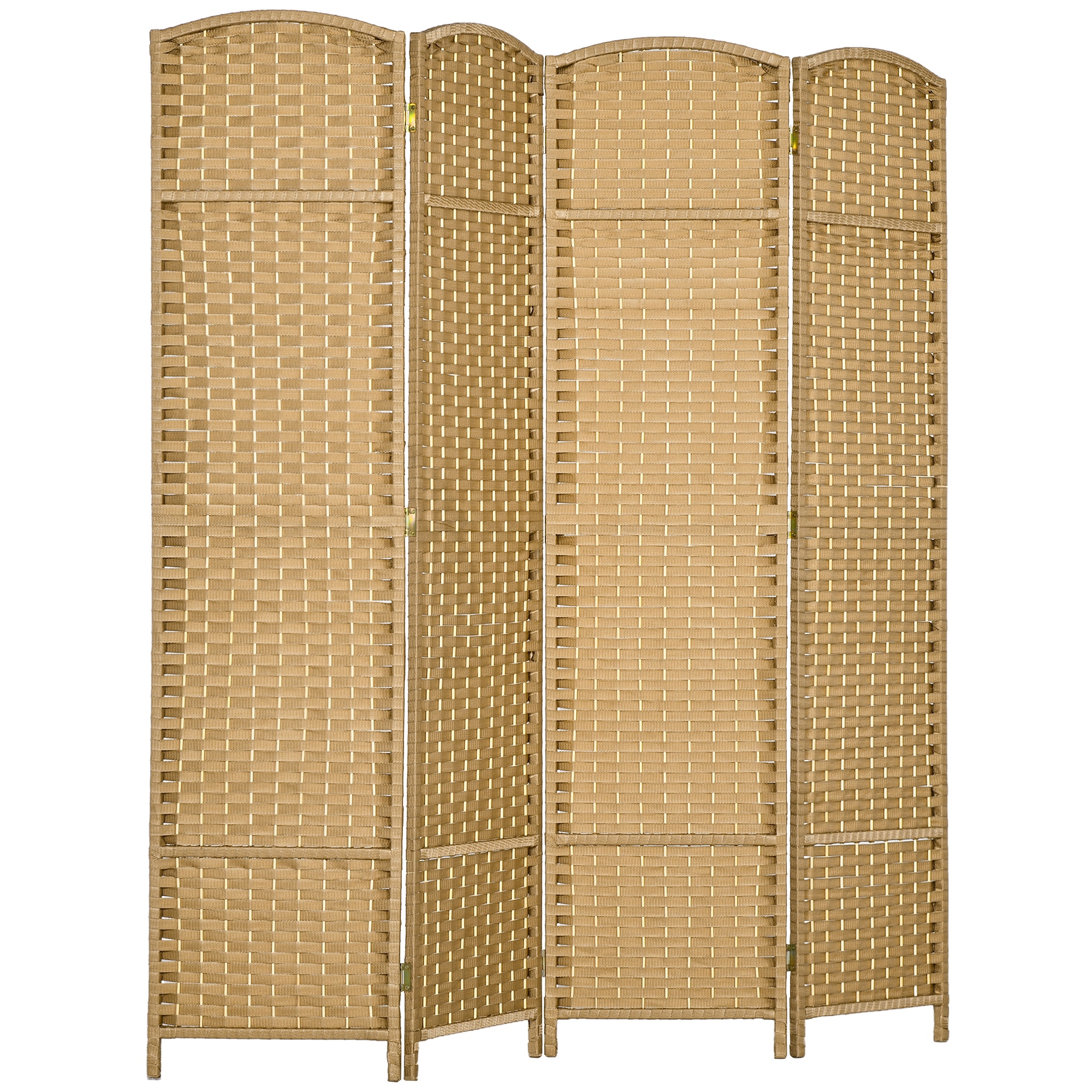 HOMCOM 5.6inch  Tall 4 Panel Wood Room Divider Privacy Screen Natural