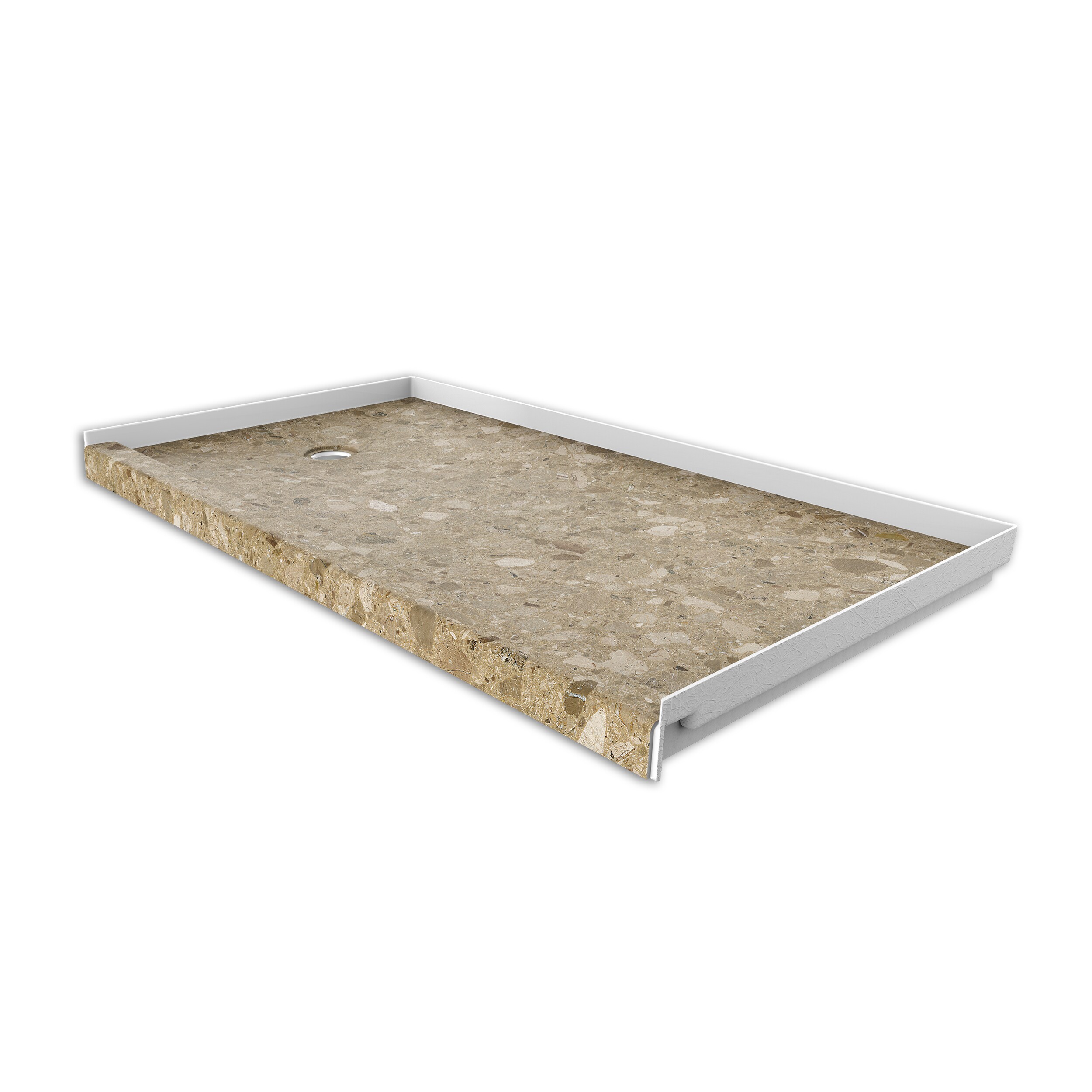 FlexStone FLXSBL6030PF 30-in W x 60-in L x 3.625-in H Petrafini Rectangle Shower Pan Base (Left Drain)