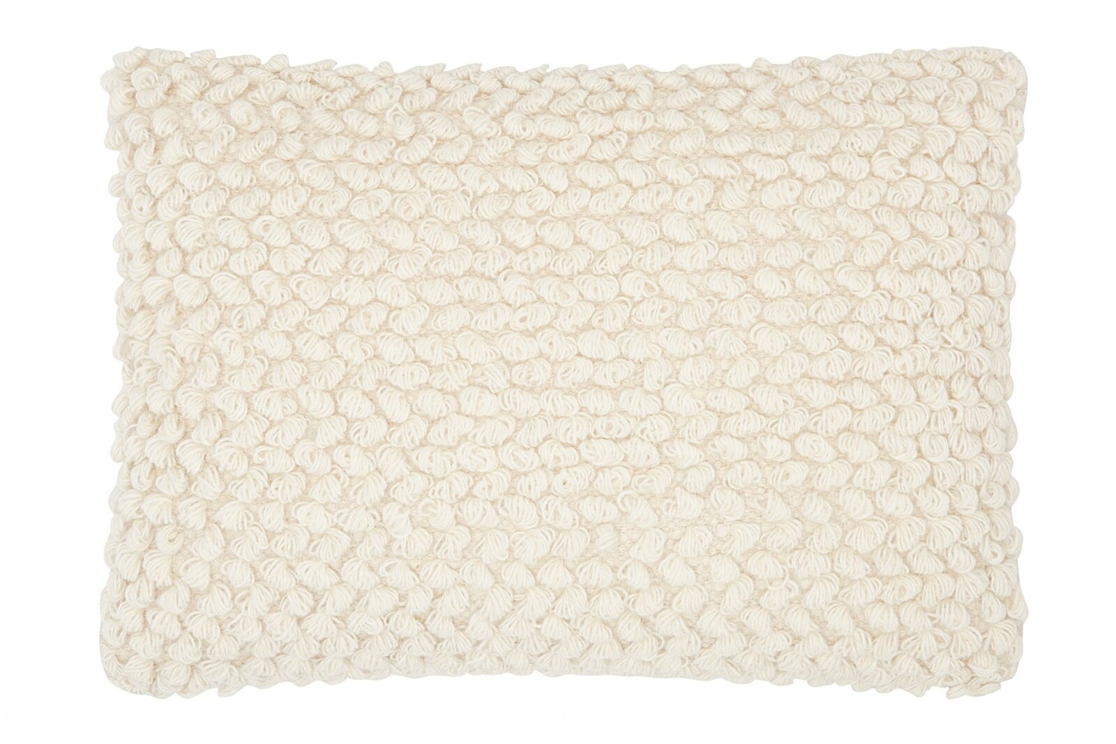 HomeRoots 4000386007 14-in x 20-in Off White, Cream Rectangular Indoor Decorative Pillow