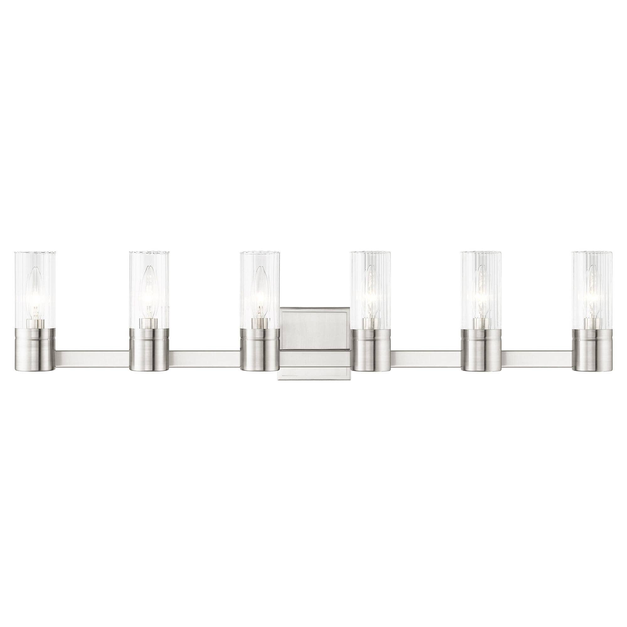 Livex Lighting Midtown 6 - Light Brushed Nickel / Silver Contemporary / Modern Incandescent Steel Wall Sconce