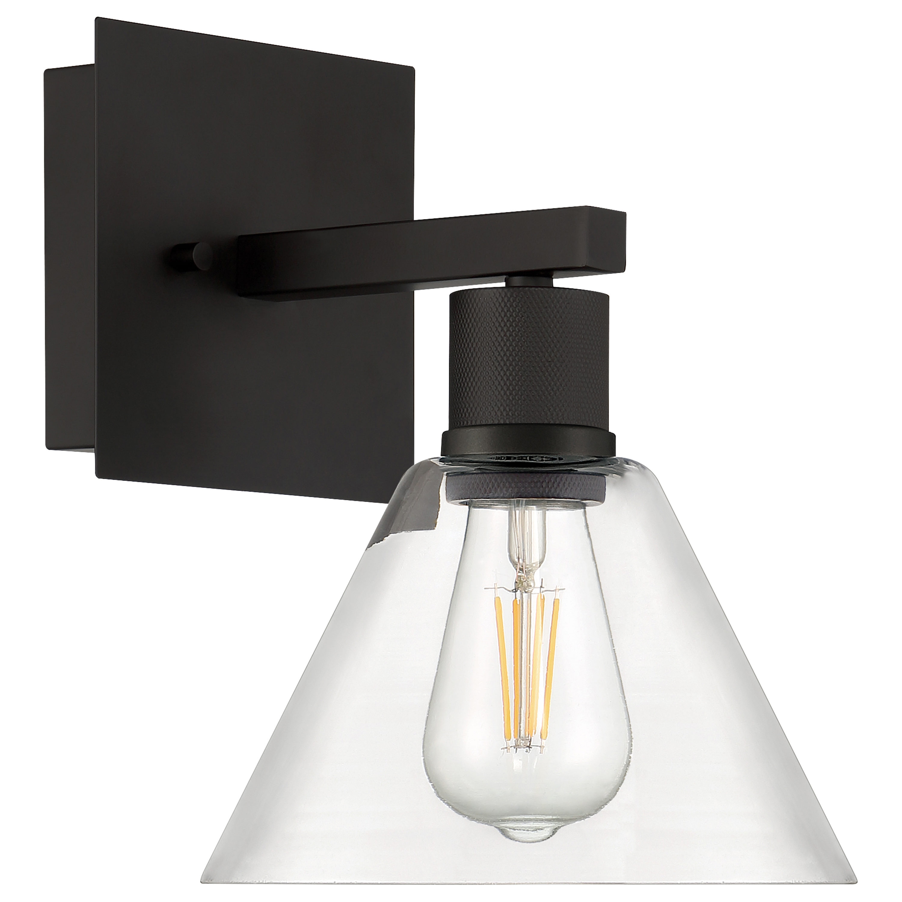 Martini Glass Inspired Matte Black LED Wall Sconce