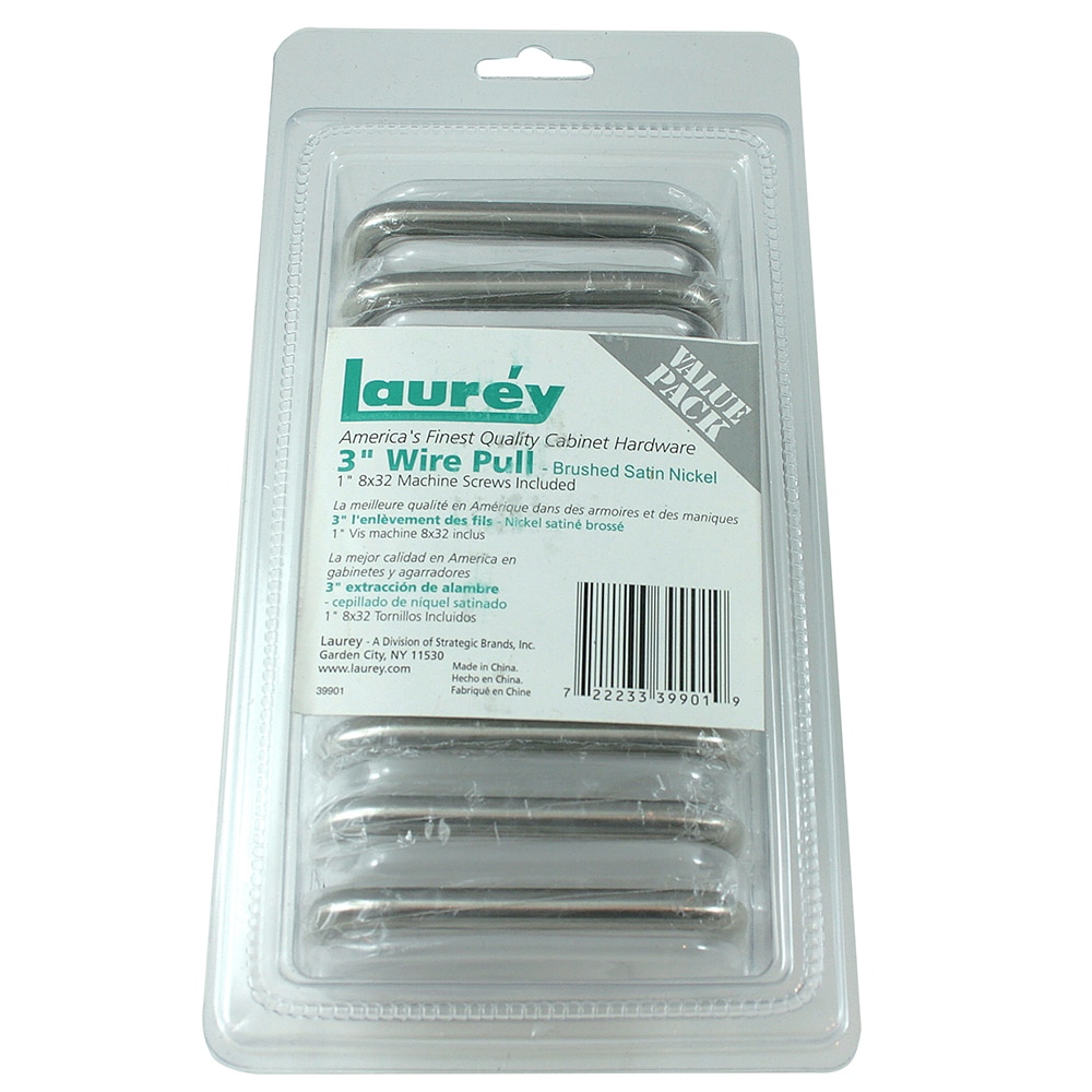 Laurey 39901 Tech 3-3/4-in , 96mm Center to Center Satin Nickel Rectangular Handle 10 -Pack