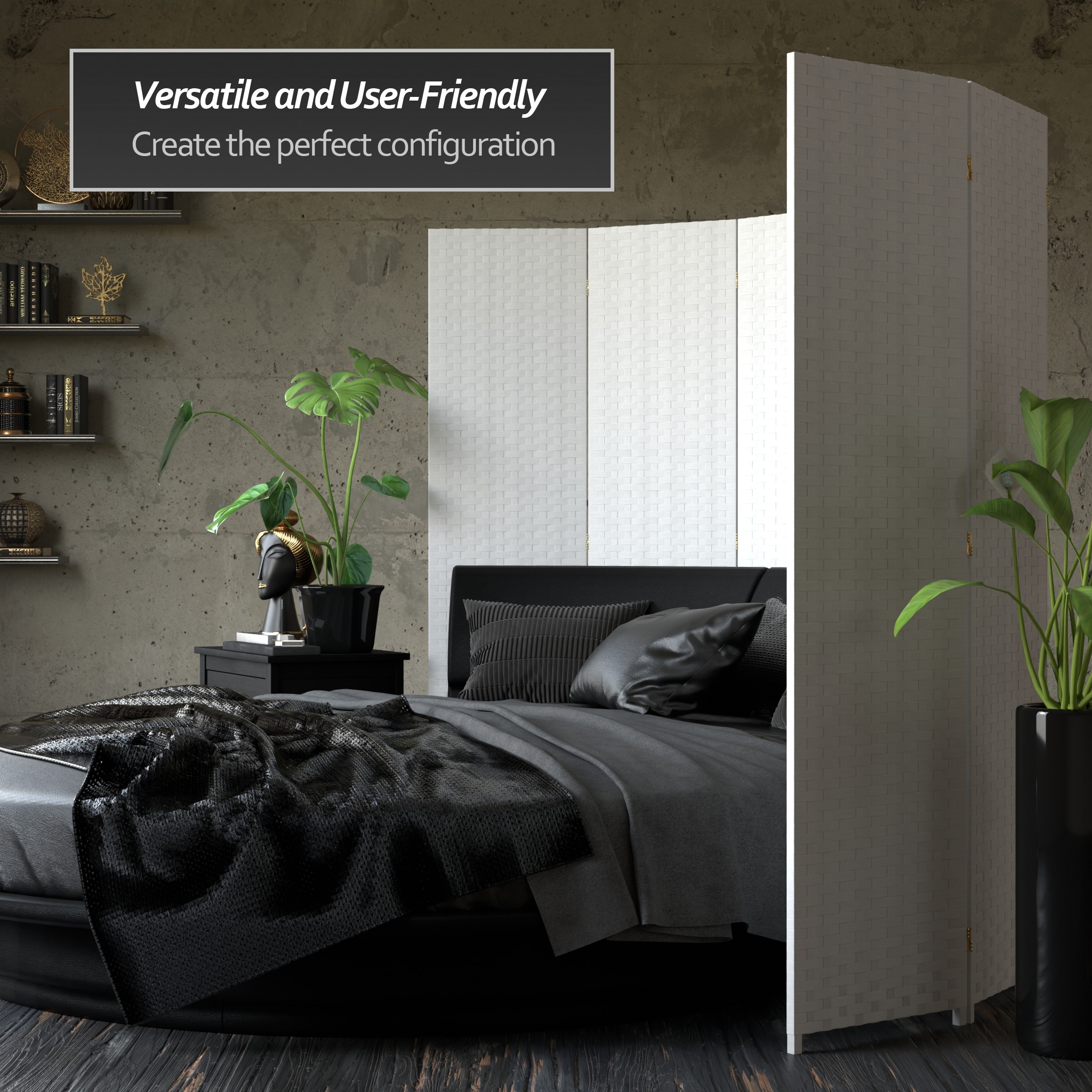 Oriental Furniture SSFIBER-3P-WHT Indoor-Privacy-Screens - View #6