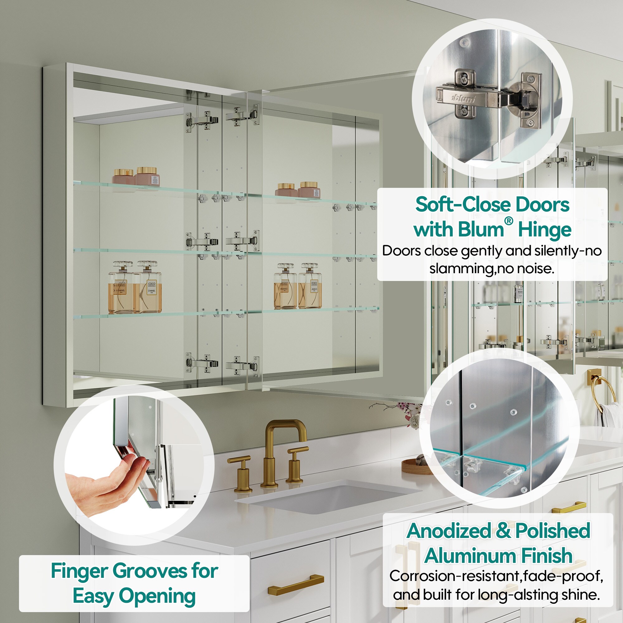 CALVON RCRS4-4830L-MC Bathroom-Medicine-Cabinets - View #4