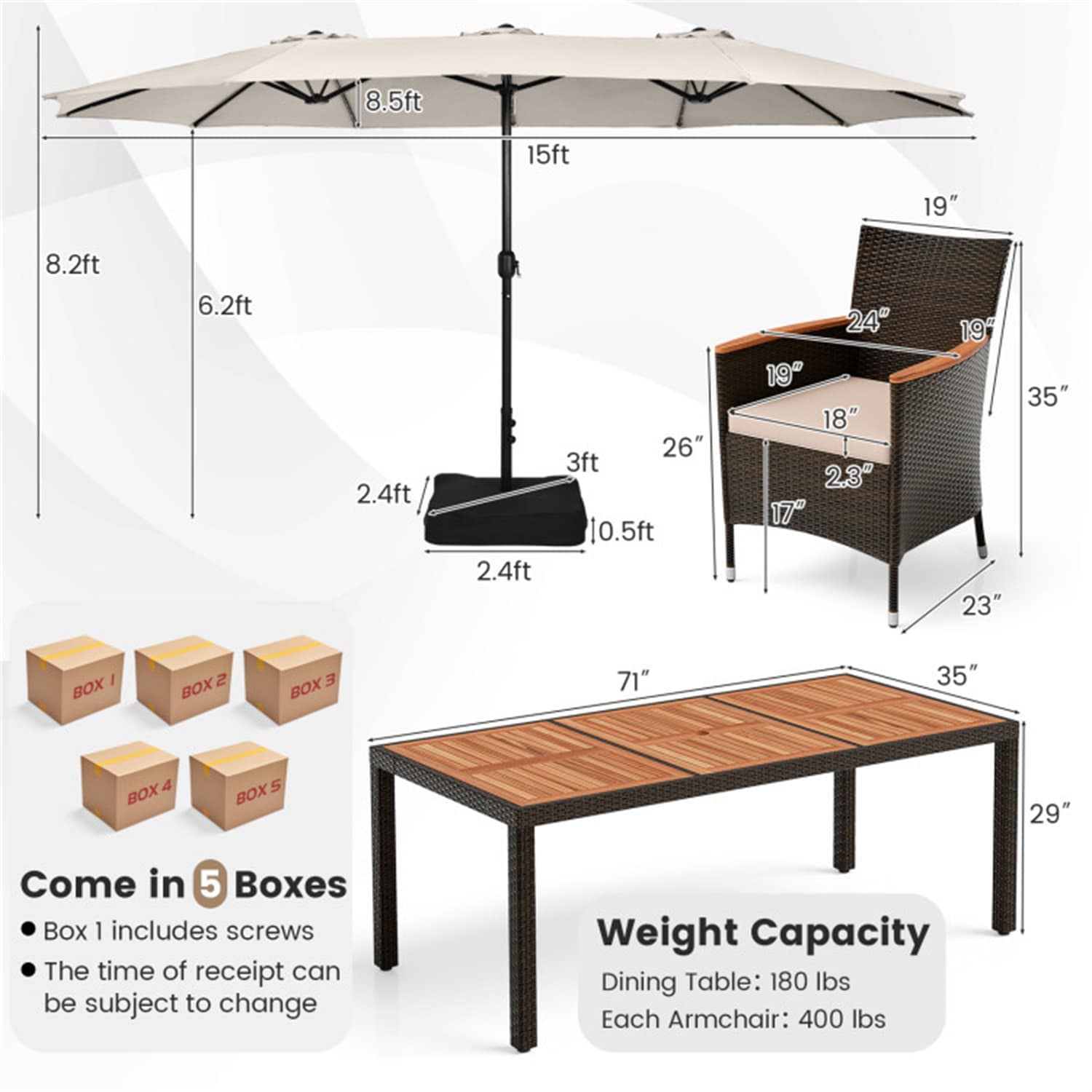 BABOOM BOM-208AAA-OR Patio-Dining-Sets - View #3