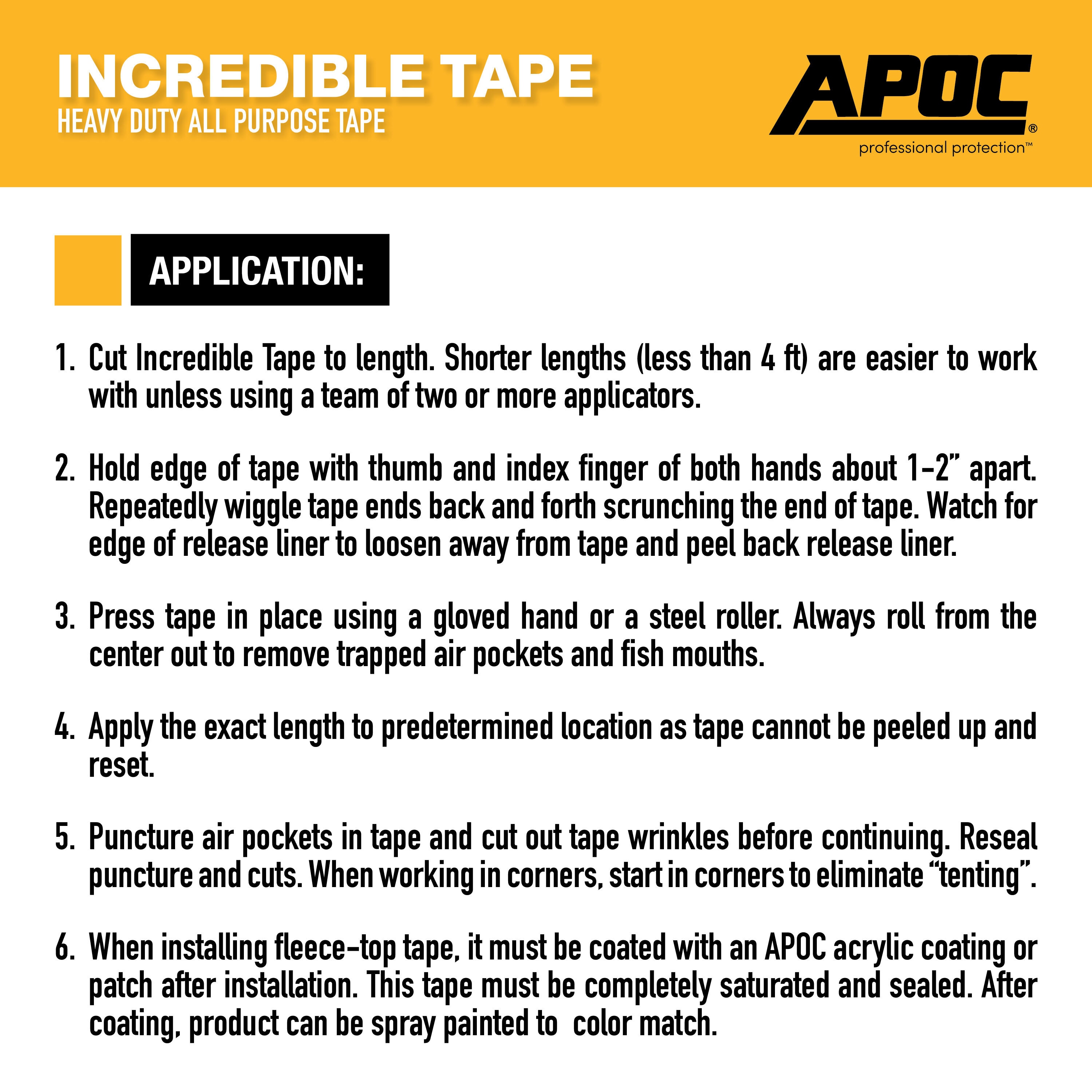 Apoc Incredible Heavy Duty Tape (50') Fleece 4inch