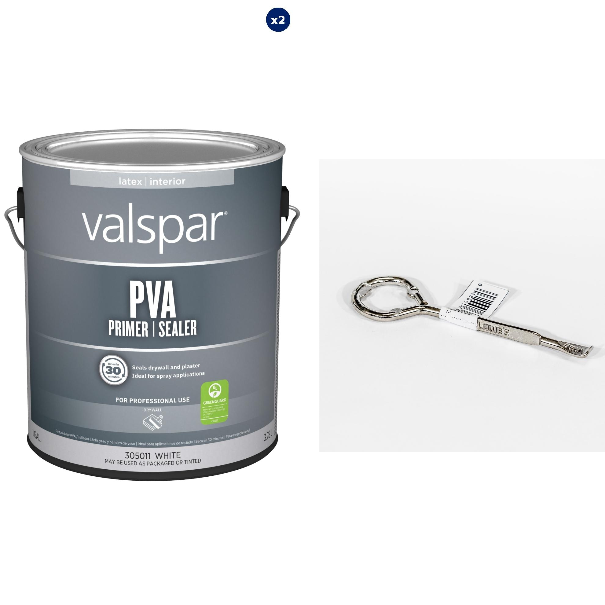 Valspar Pro Interior PVA Water-based Wall and Ceiling Primer ( 1-gallon ) Bundle