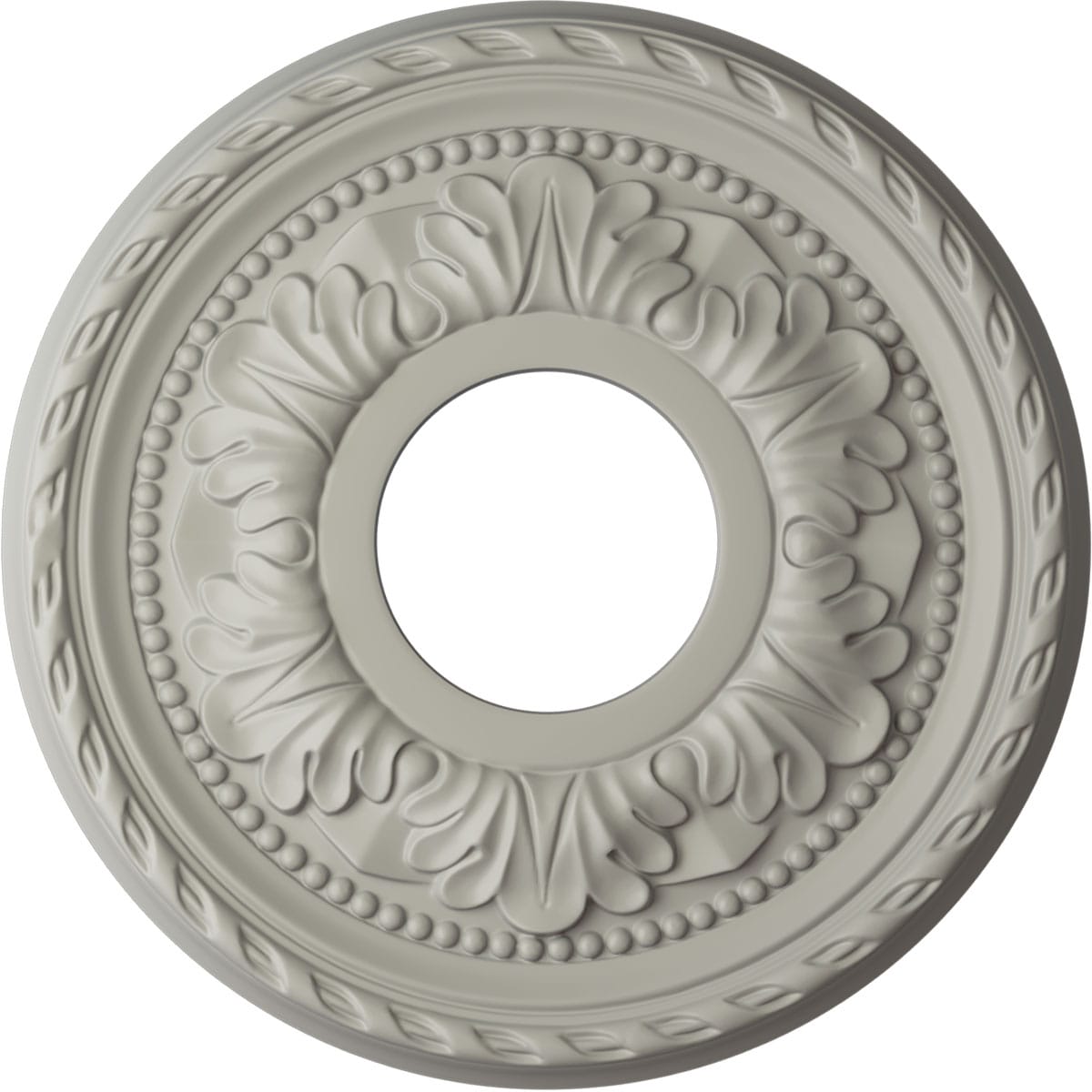 Ekena Millwork CM11PMPCF Palmetto 11.375-in W x 11.375-in L Painted Pot Of Cream Polyurethane Whole Ceiling Medallion