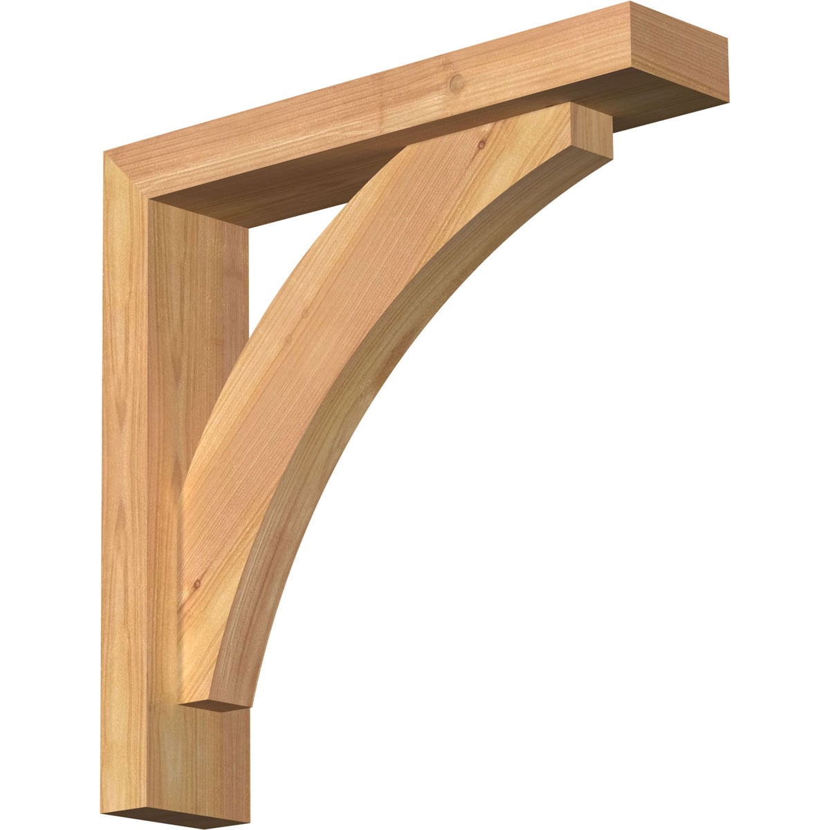 Ekena Millwork 1463908 Thorton Block Smooth Bracket with Offset Brace Western Red Cedar Wood Standard Bracket