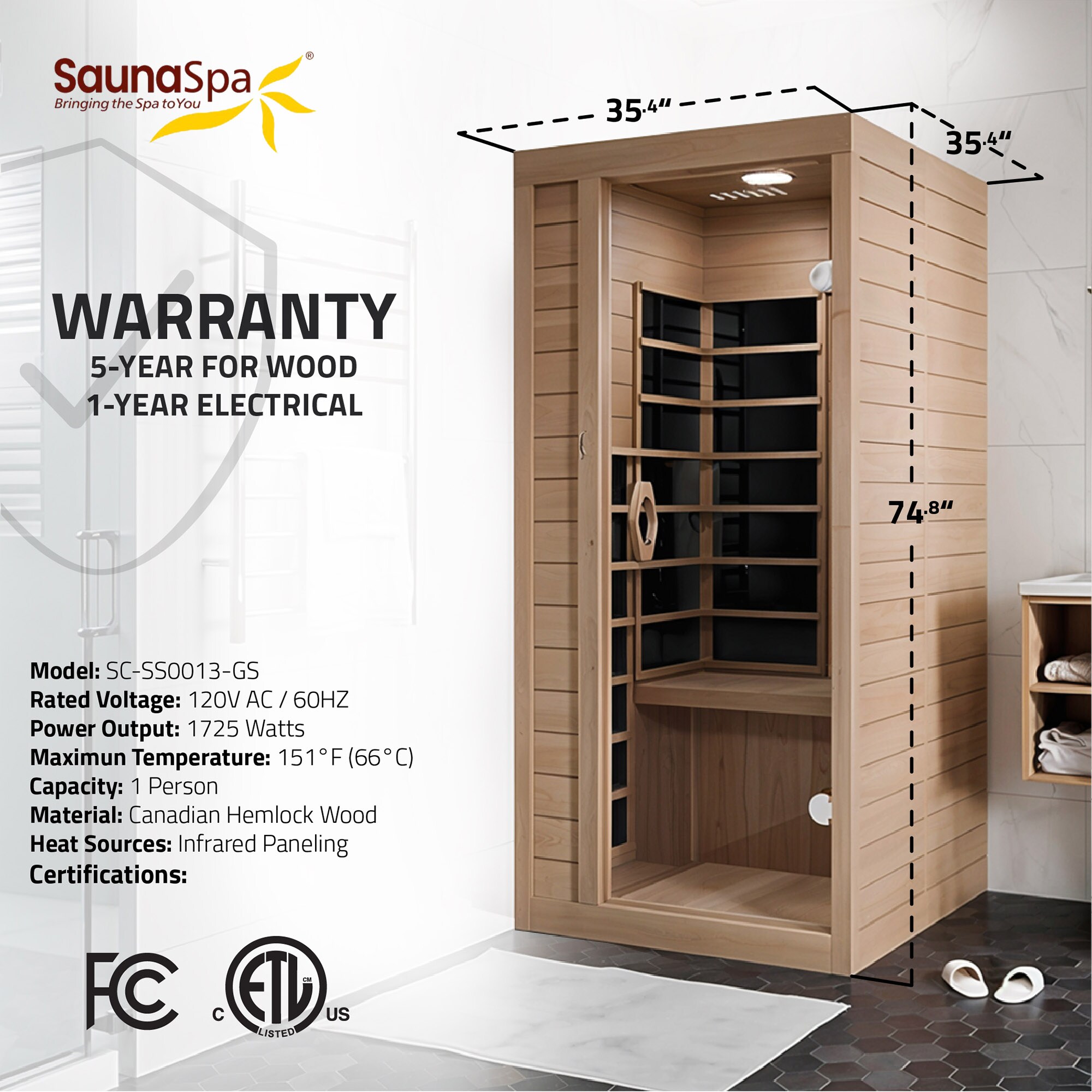 SteamSpa SC-SS0013-GS Indoor-Saunas - View #7