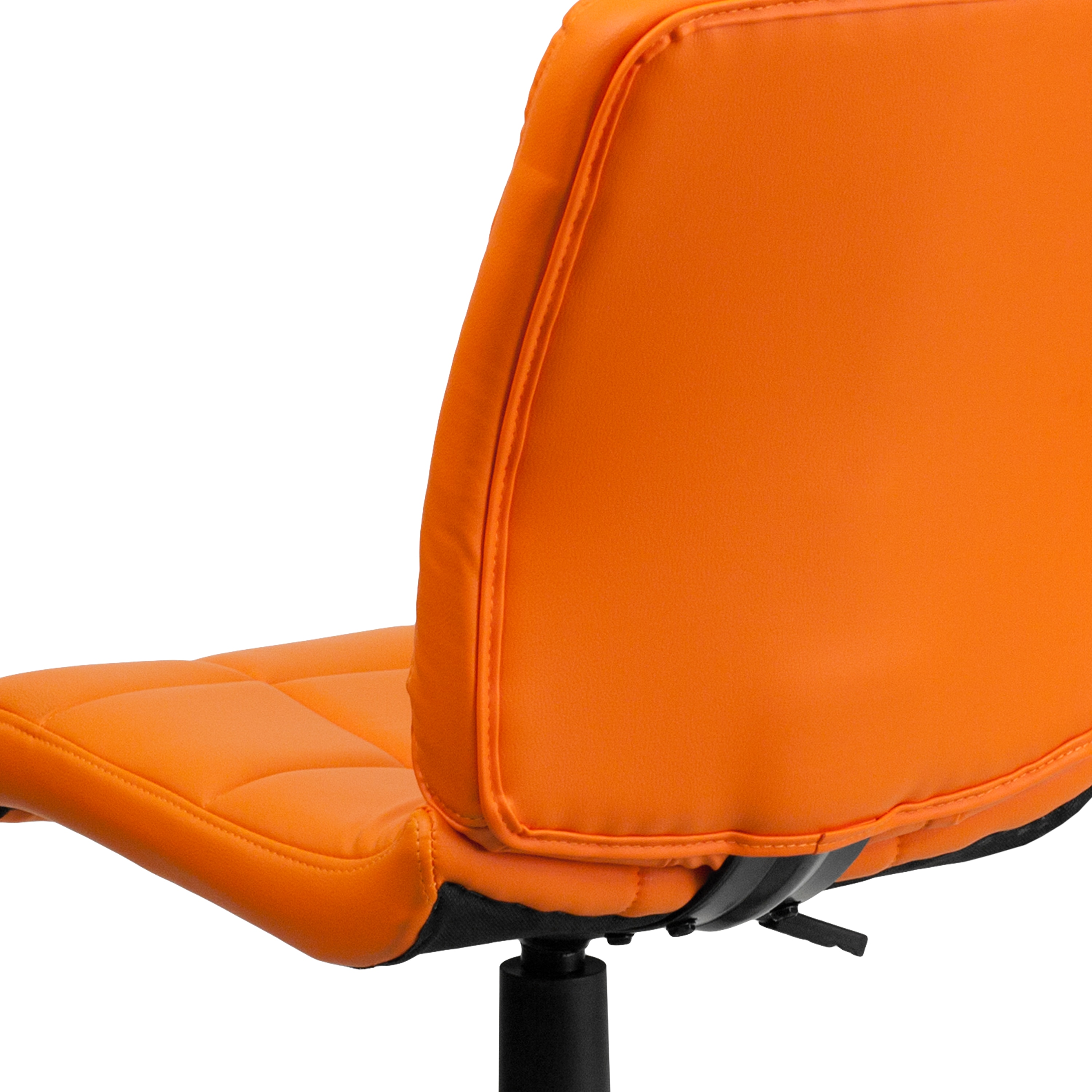 Ergonomic Mid-Back Orange Vinyl Swivel Task Chair